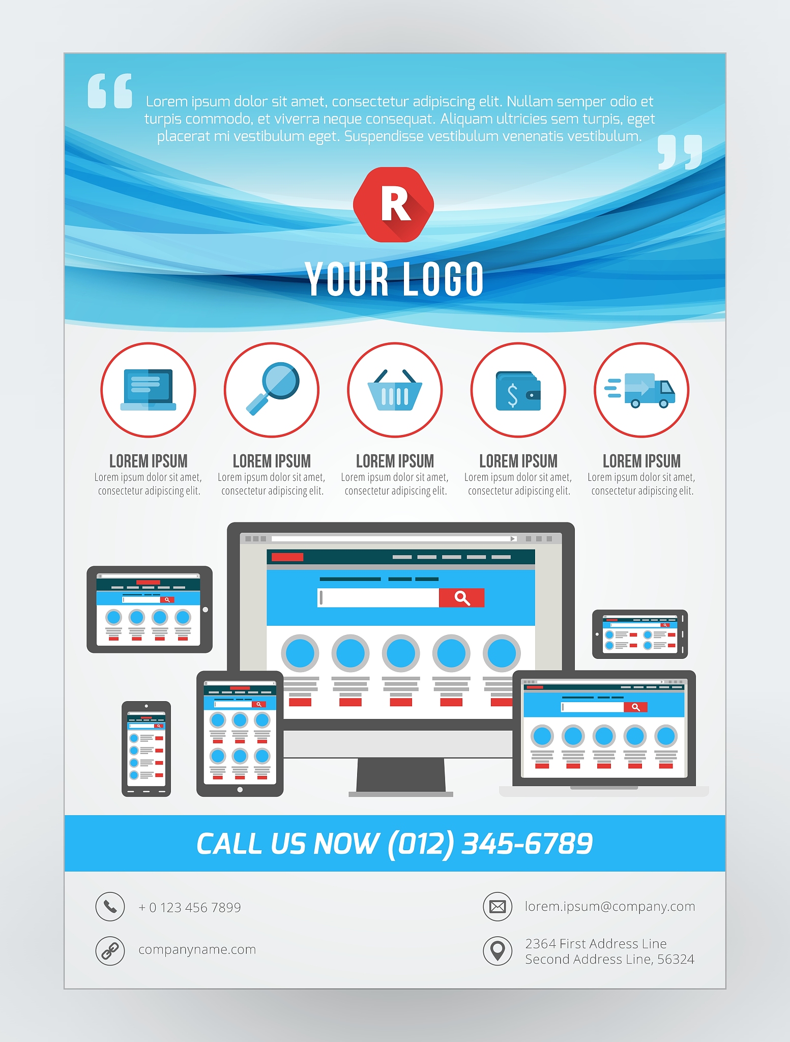 business flyer design template for mobile