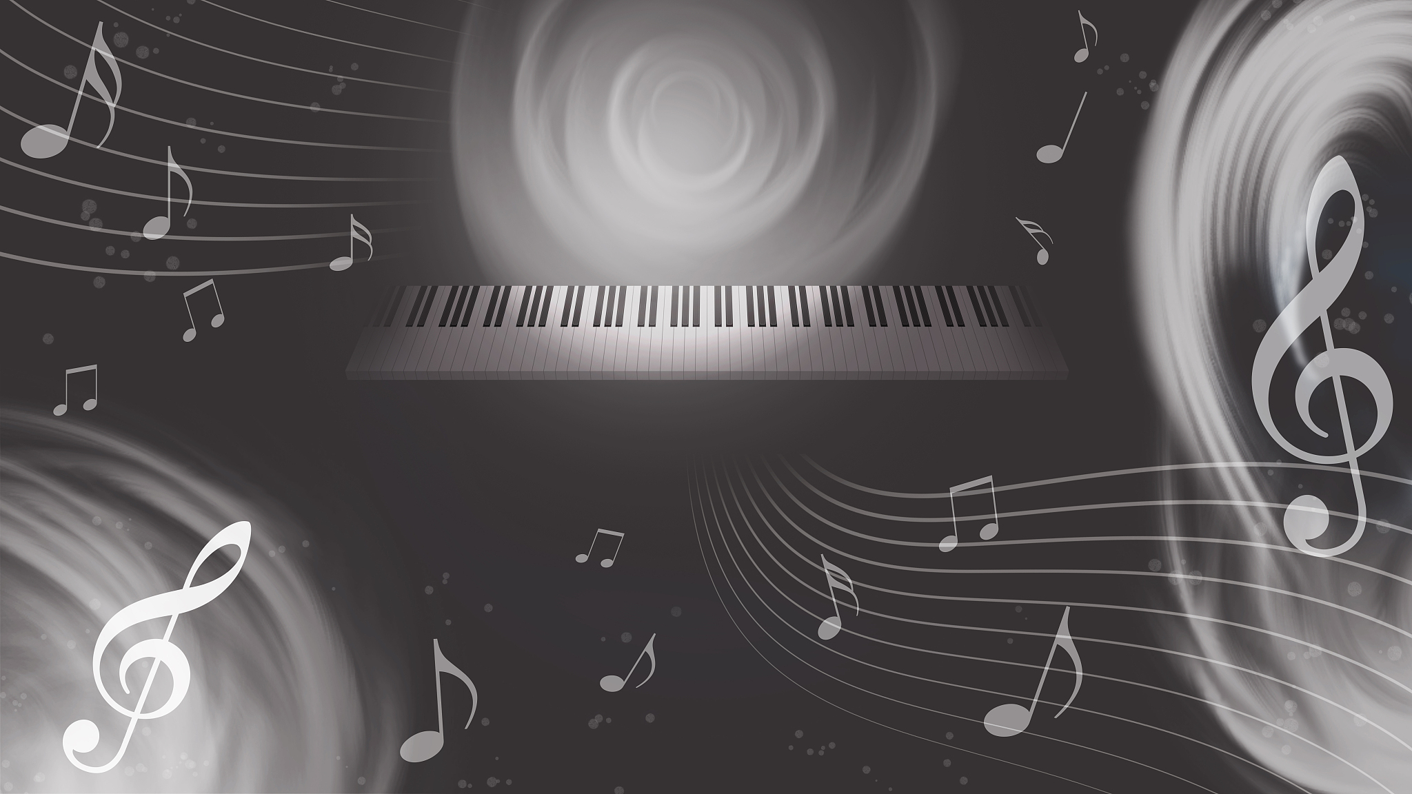 image of music  piano keyboard and musical notes background