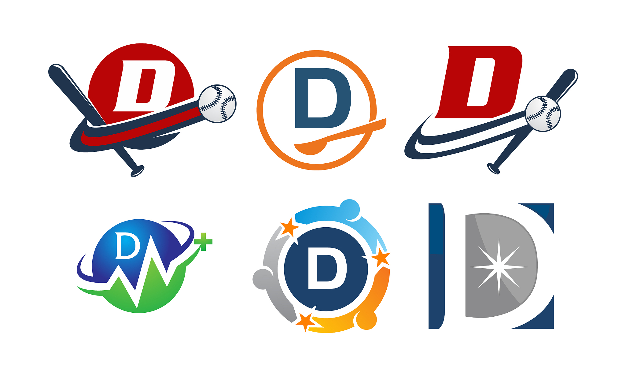 logotype d modern template set