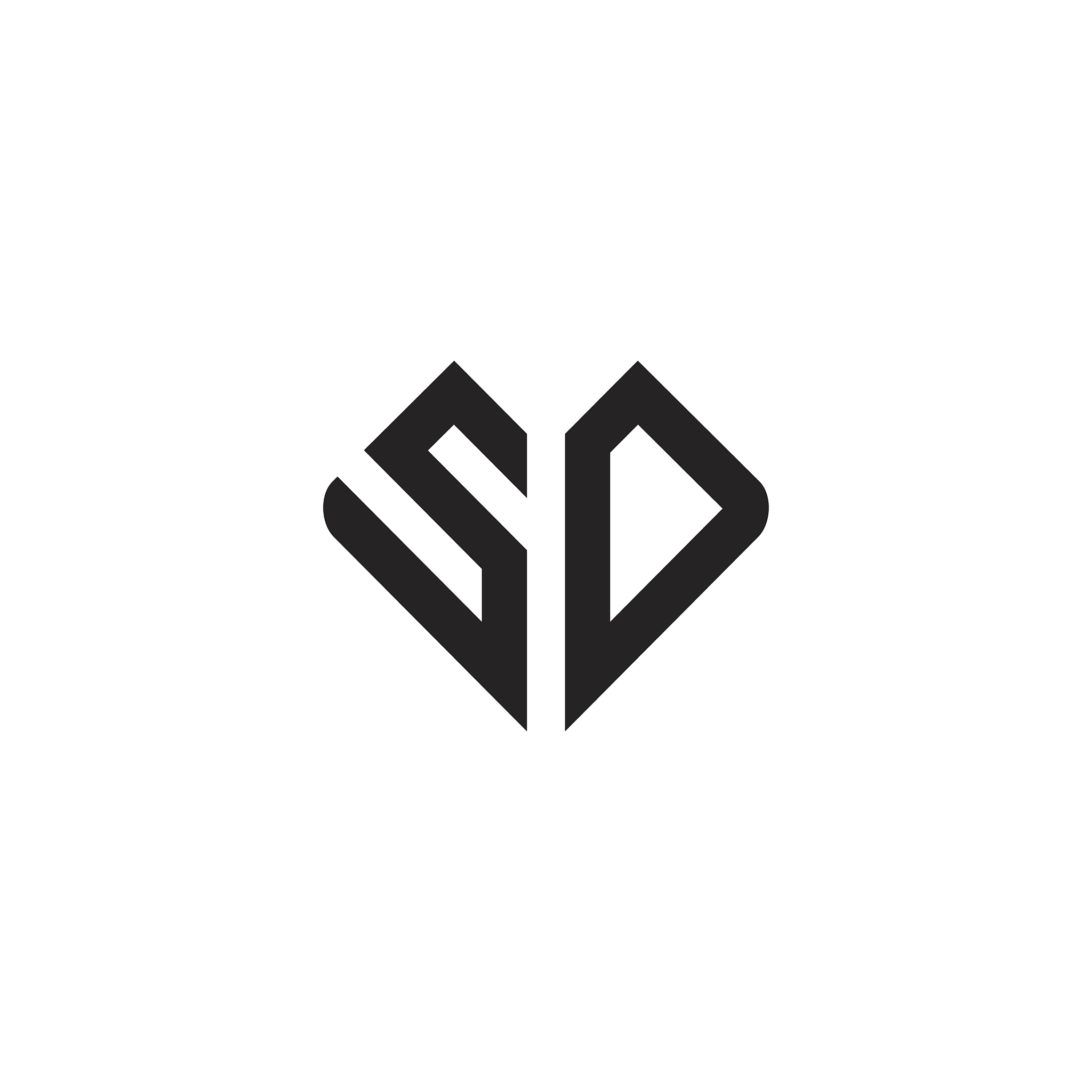 sd letter logo icon design template elements