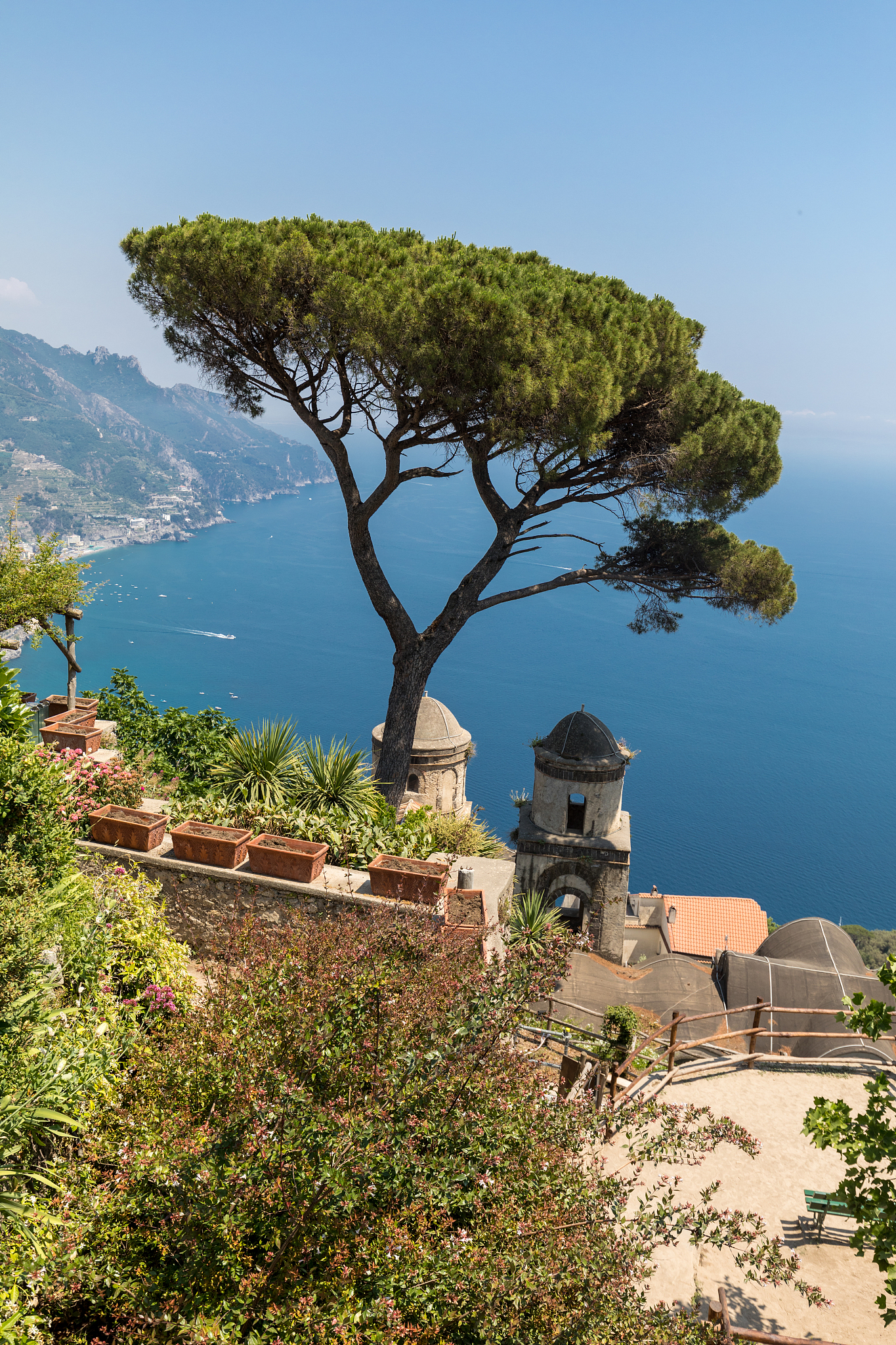 view over gulf of salerno from villa rufolo, ravello, campania, 