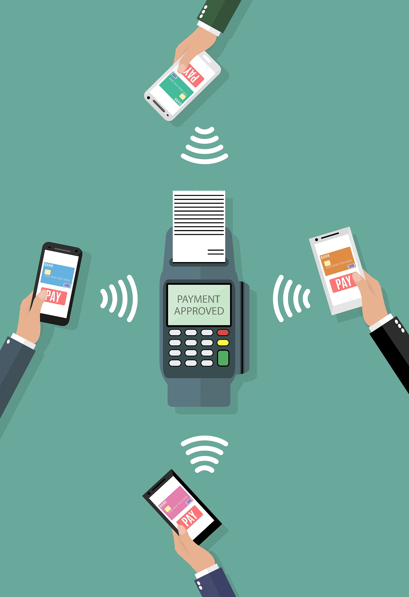 nfc payment flat design style