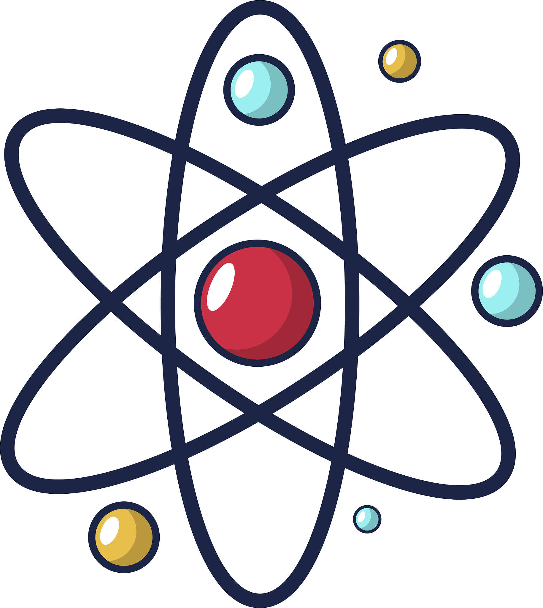 atom icon cartoon style