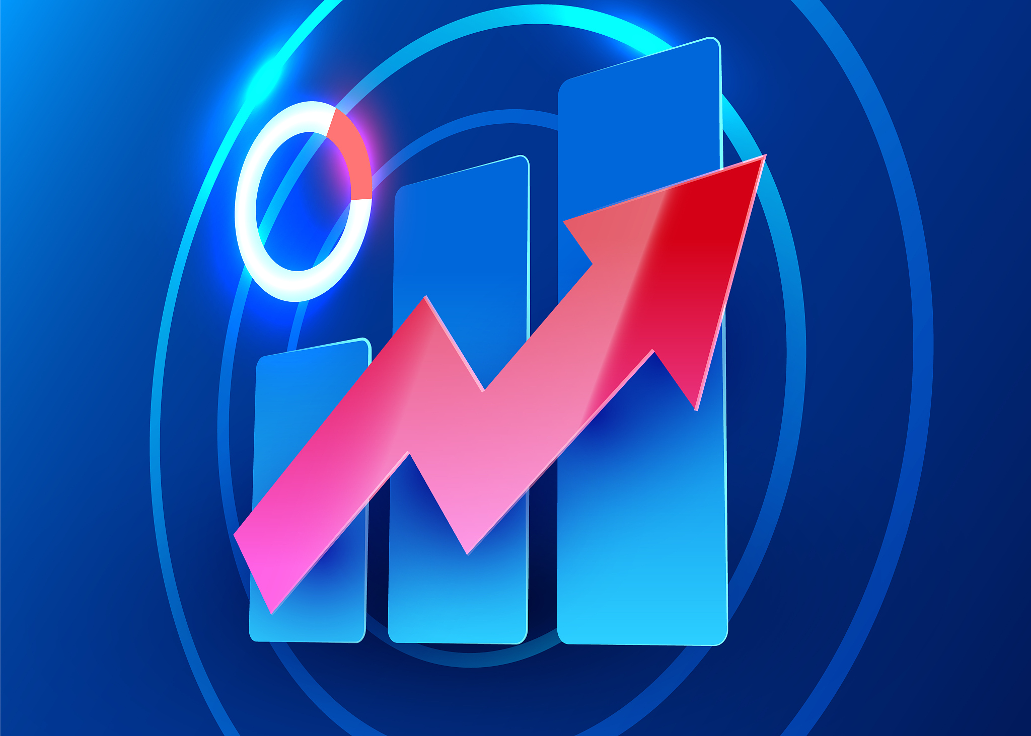 futuristic growing chart. finance and trading infographic concep