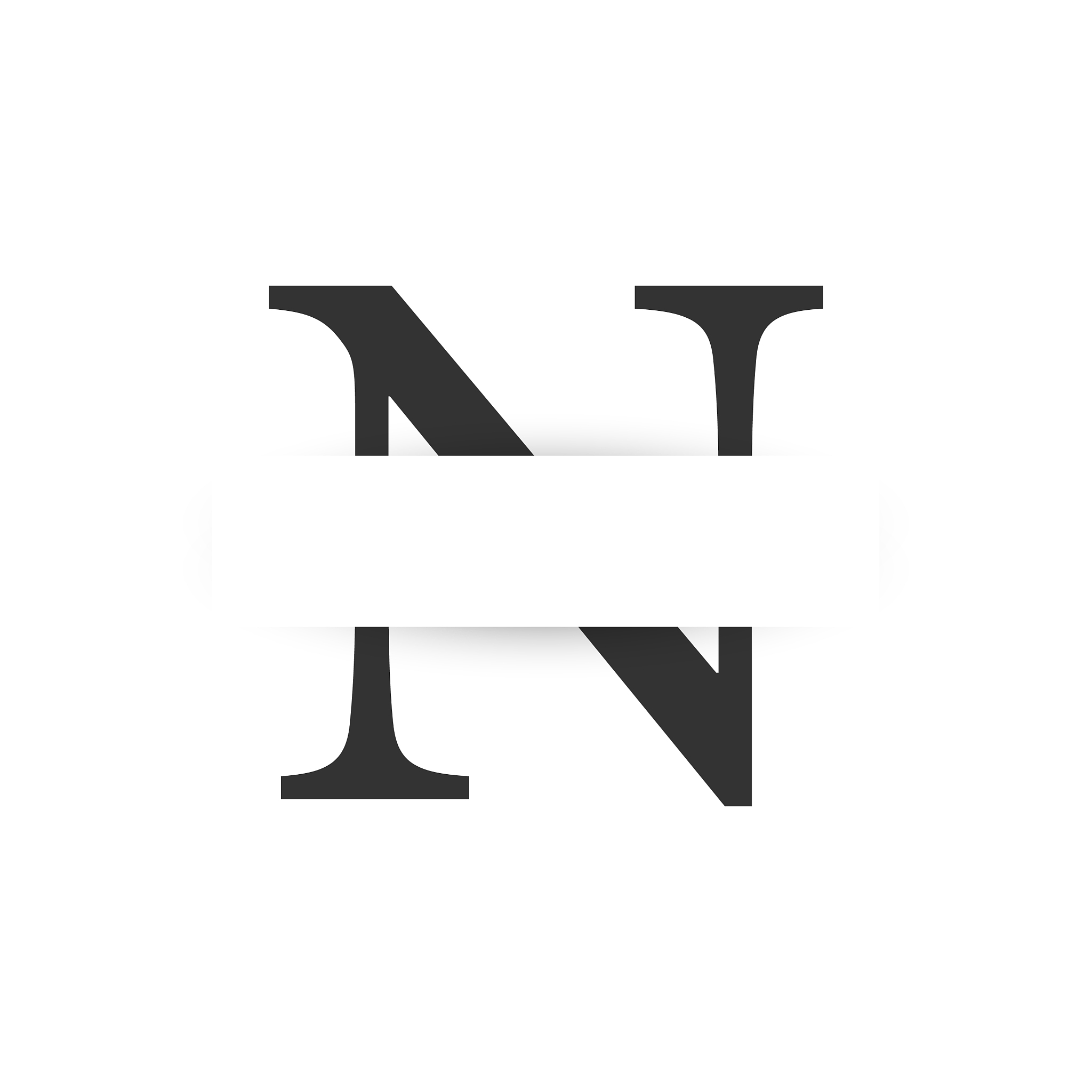 paper cut initial letter n logo design template