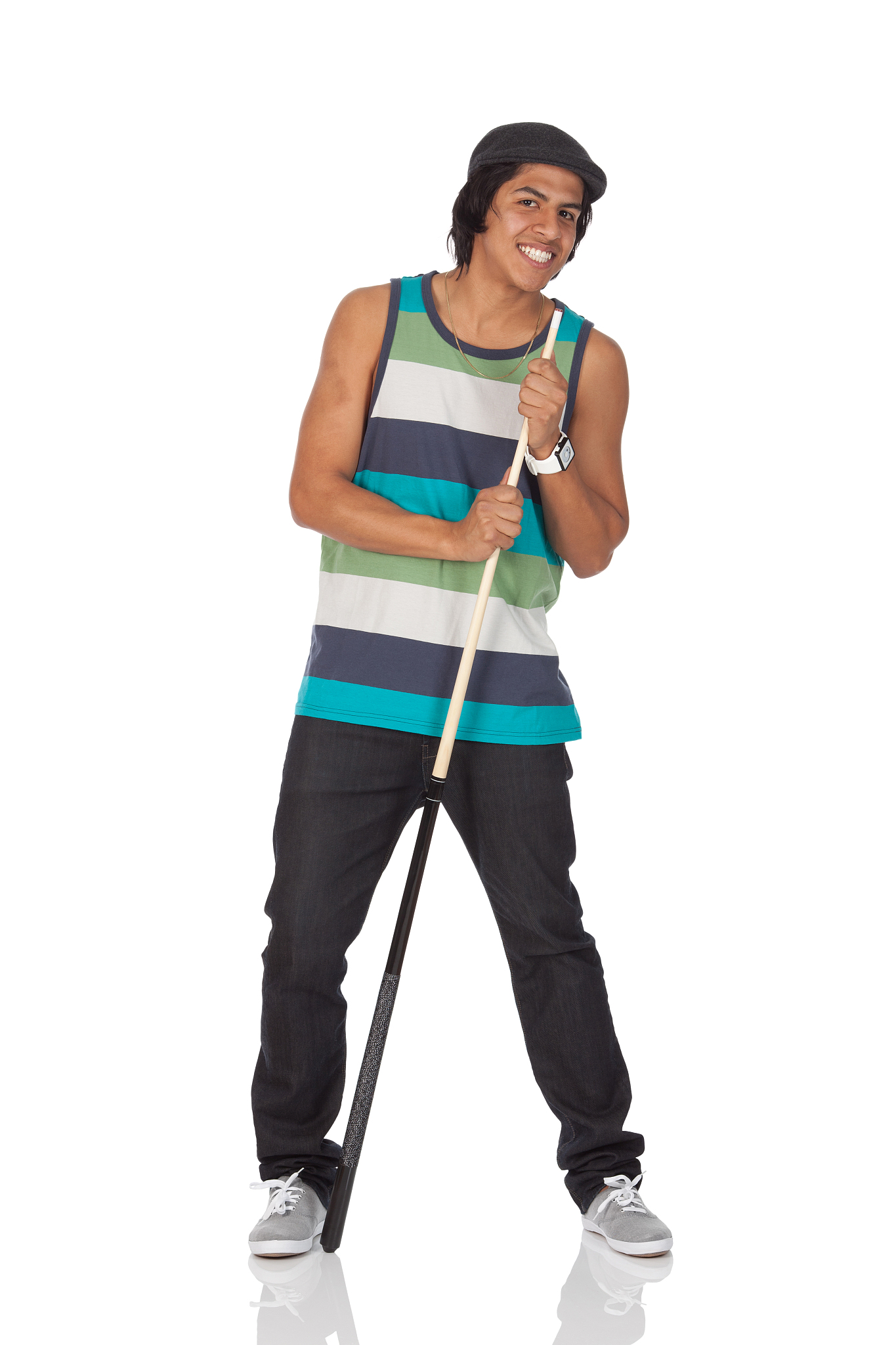 man holding a cue stick