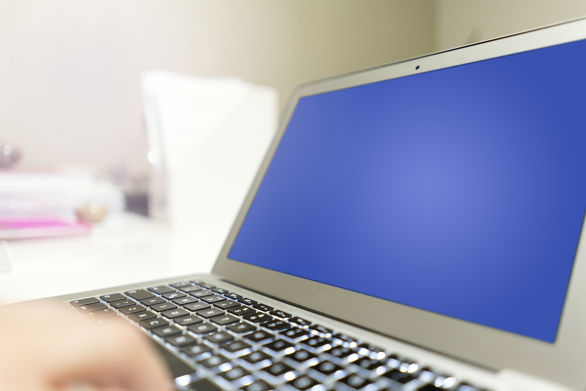 woman using laptop