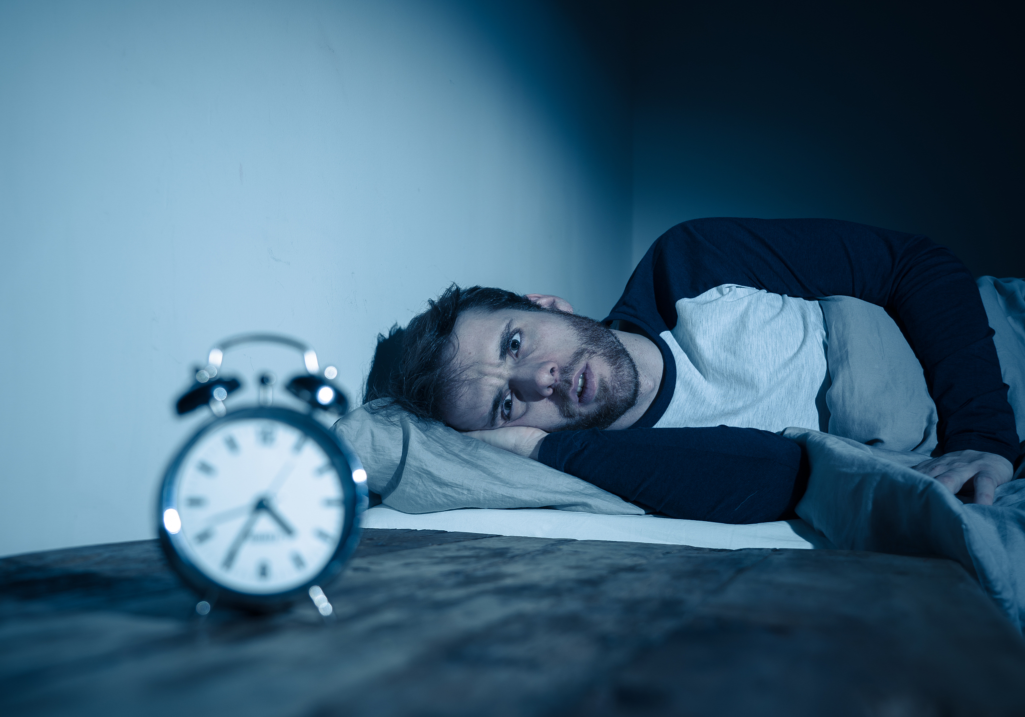 insomnia stress and sleeping disorder concept. sleepless despera