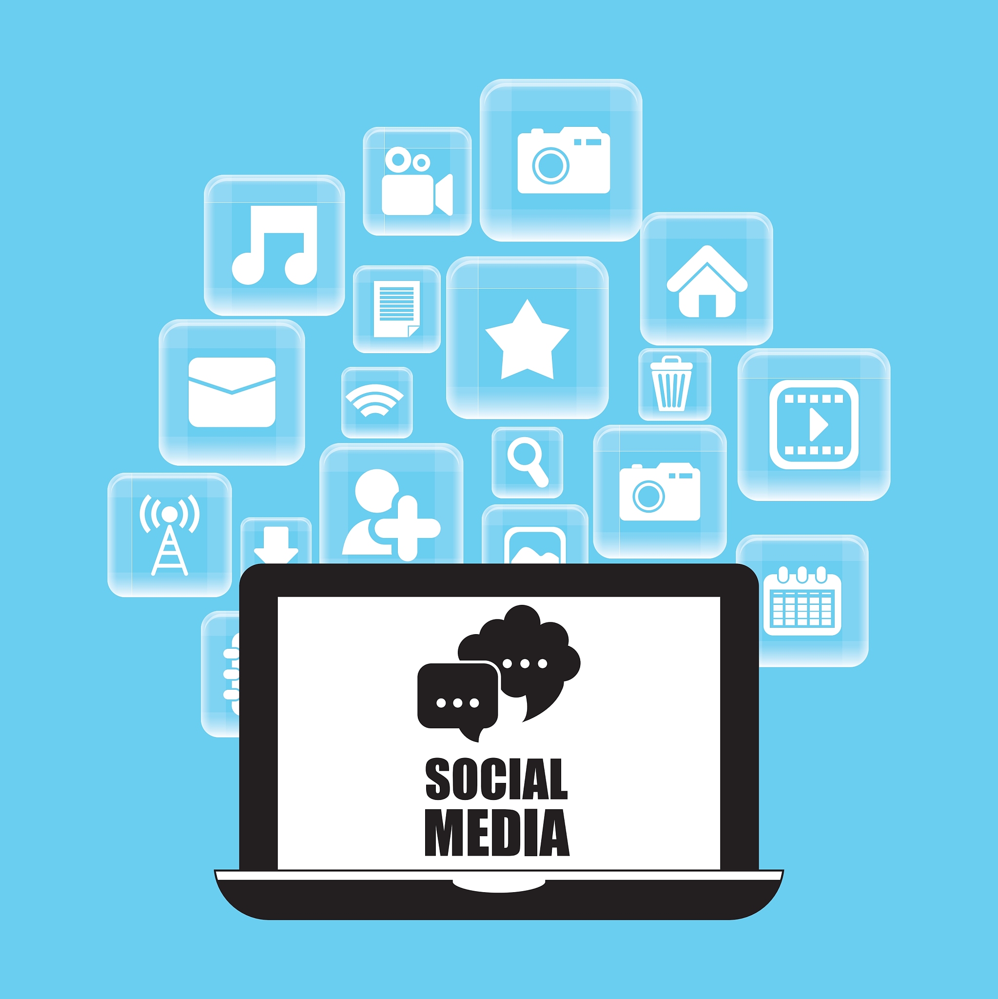 social media and networking laptop