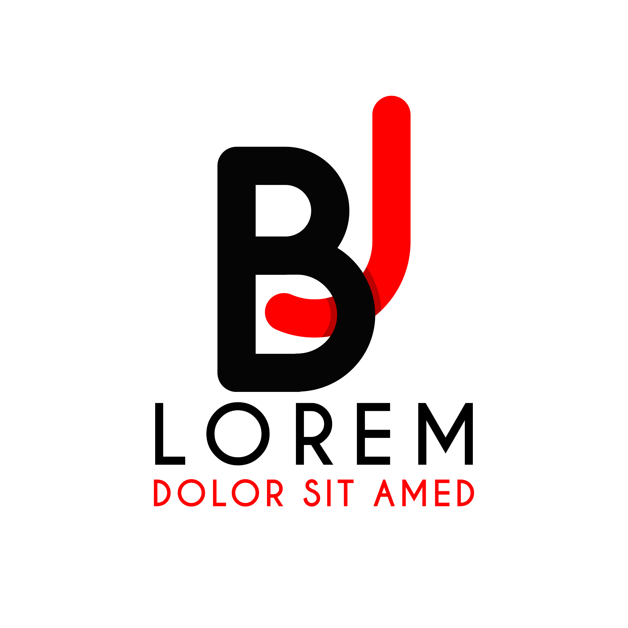 initial letter jb with red black and has rounded