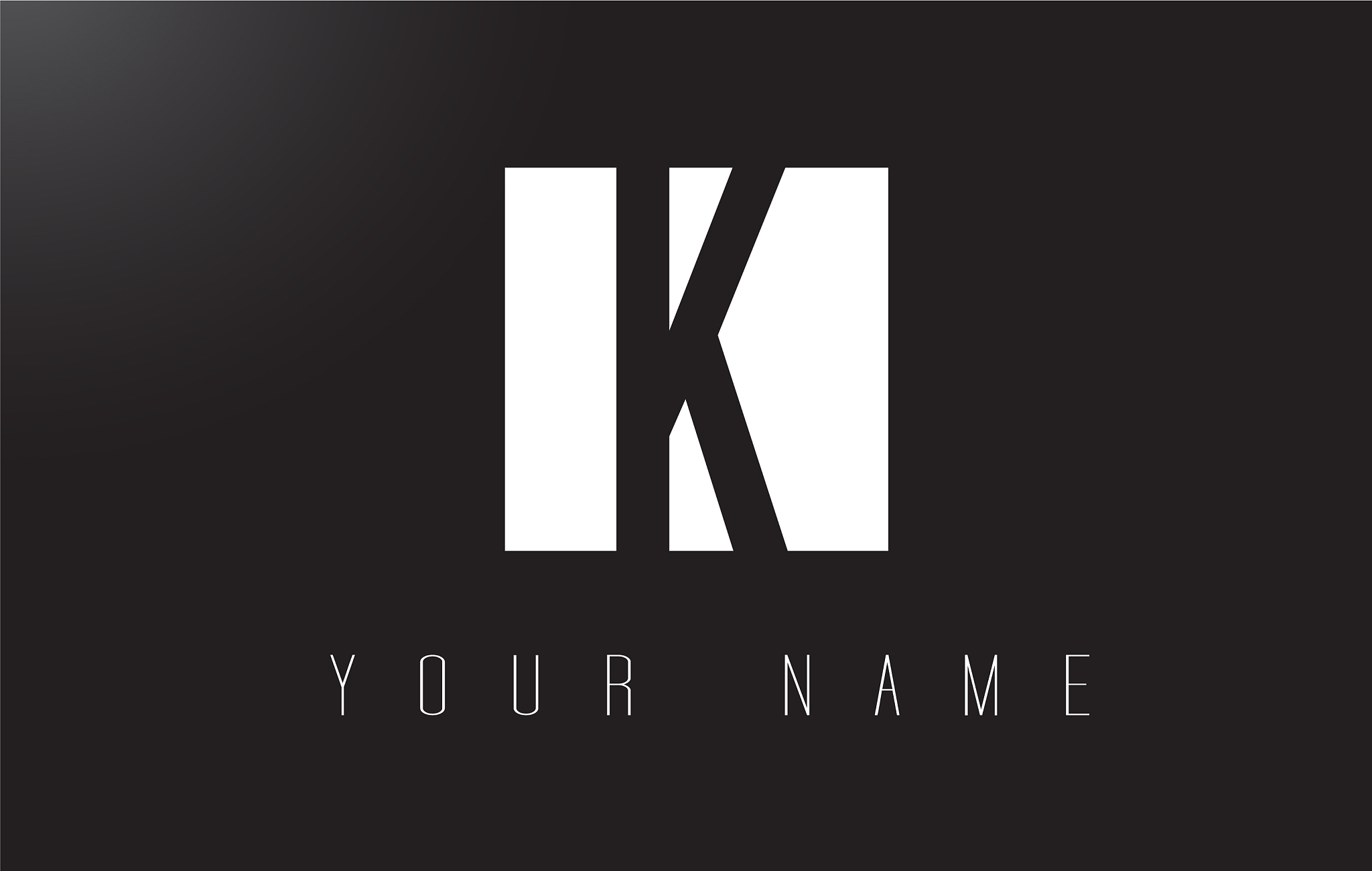 k letter logo with black and white negative space