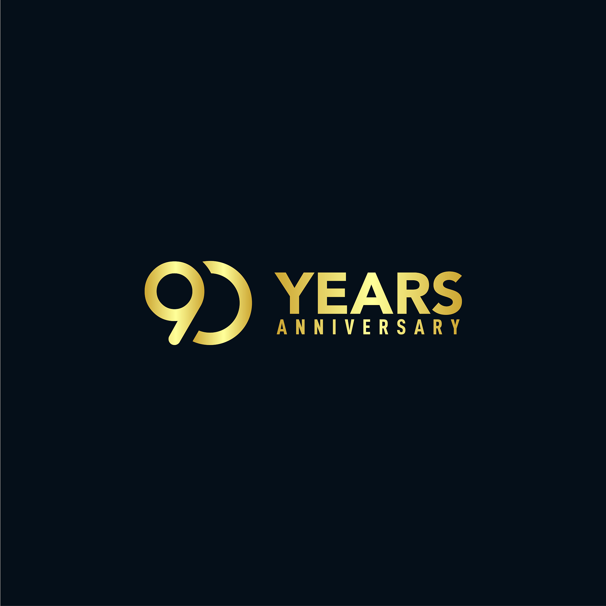90 years anniversary gold elegant design