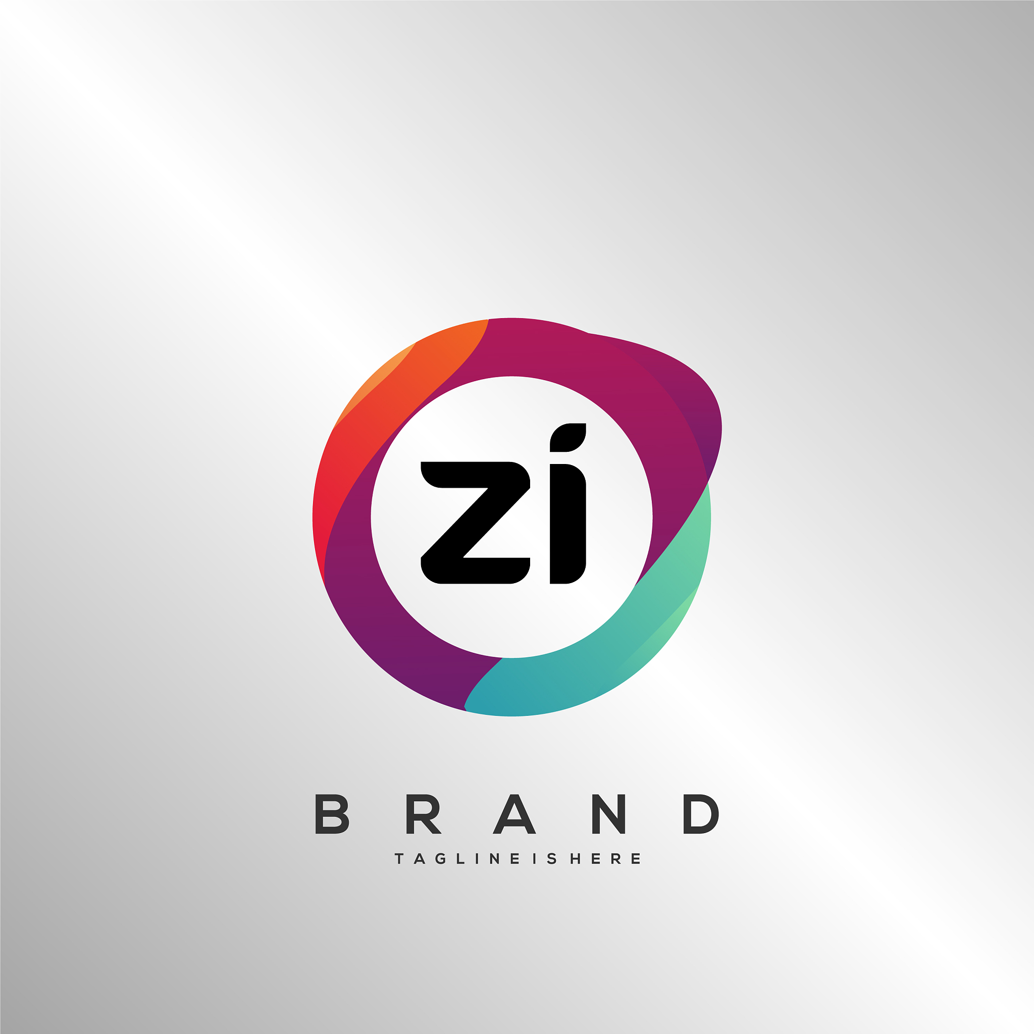 letter zi gradient color logo design