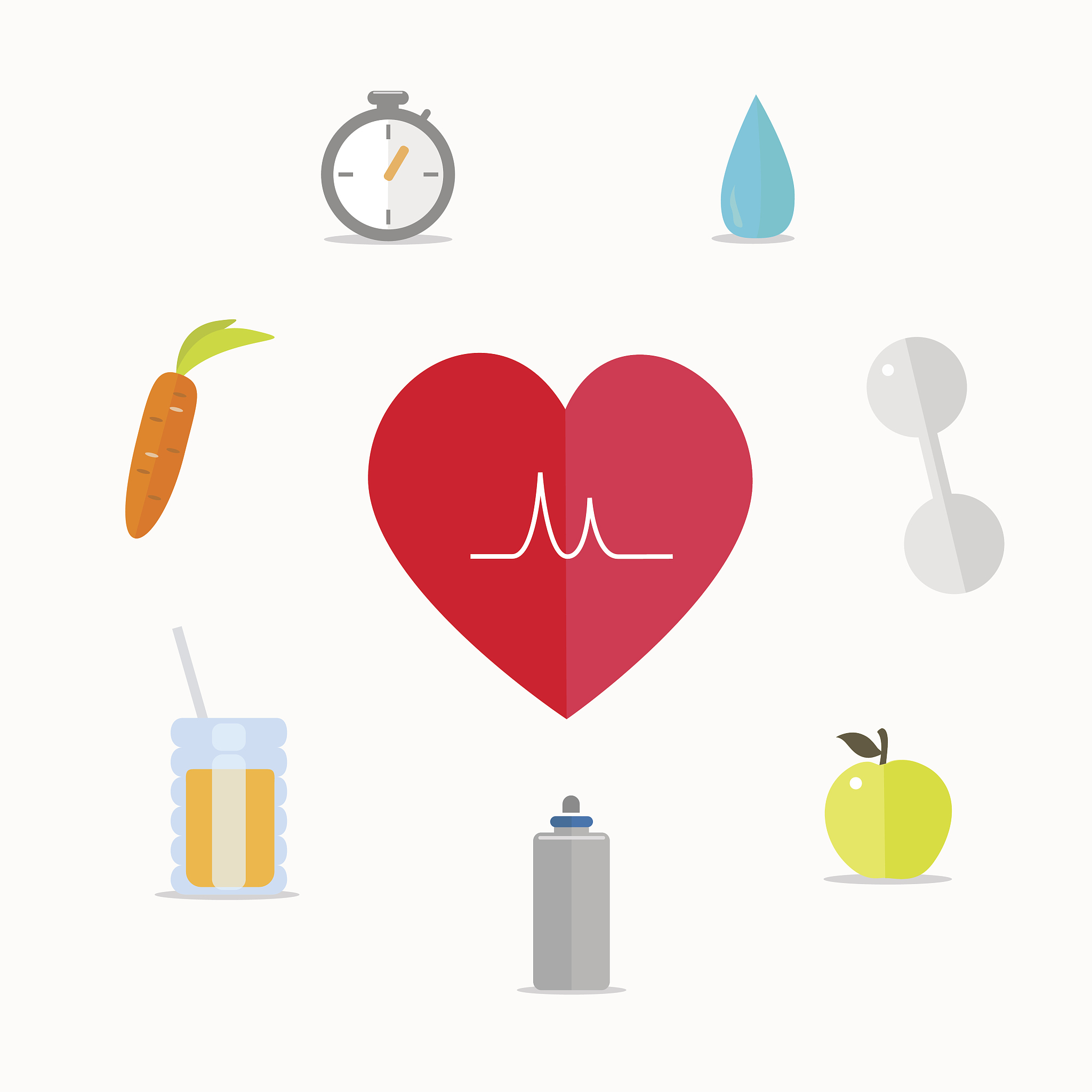 set of healthy lifestyle icons.