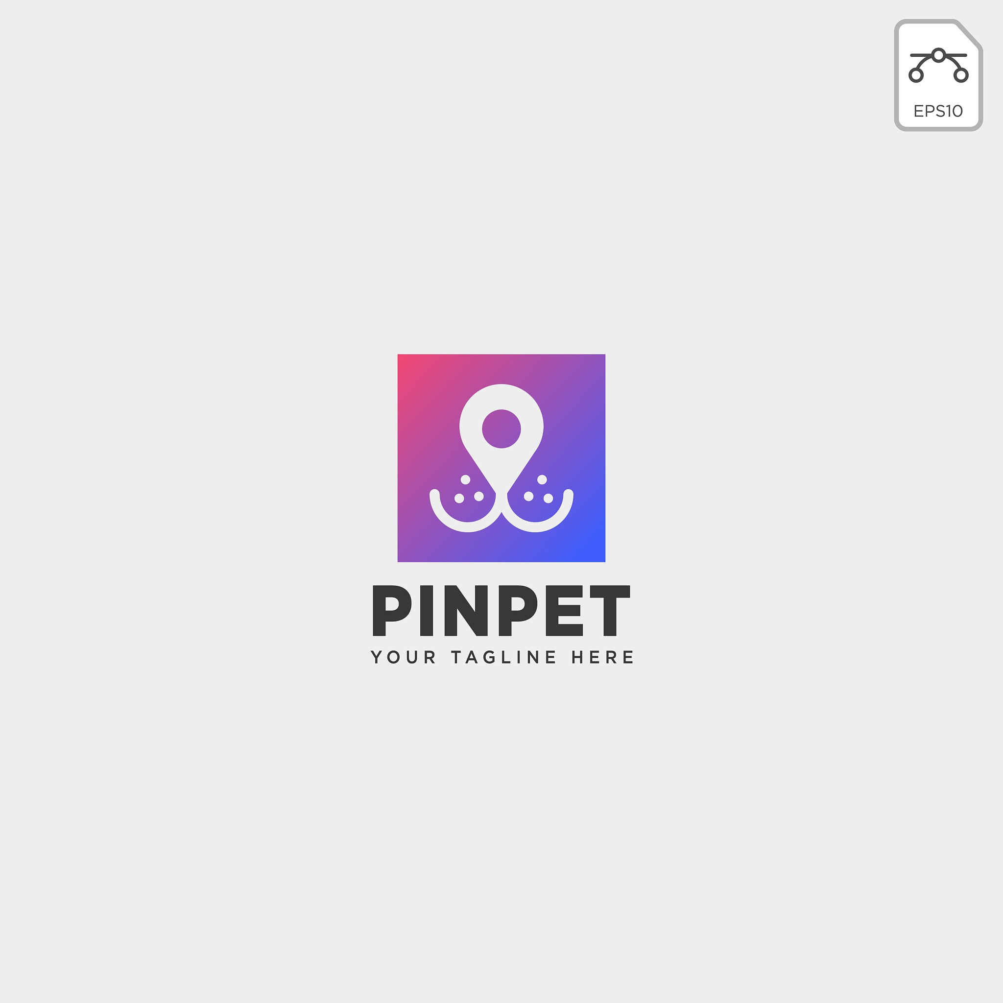 pin or location pet animal logo template icon