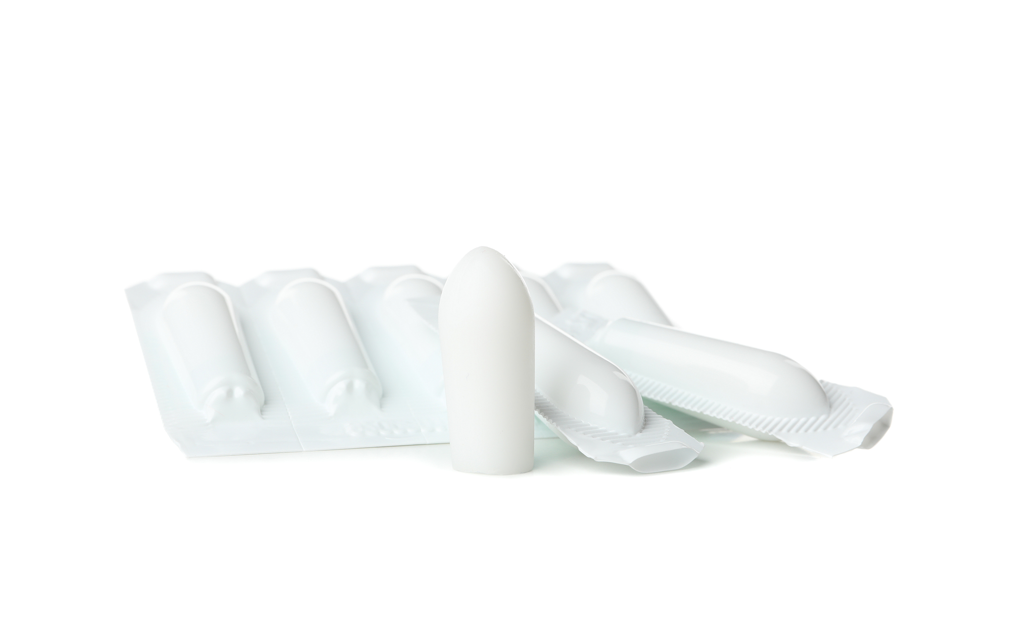 anal or vaginal candles isolated on white background