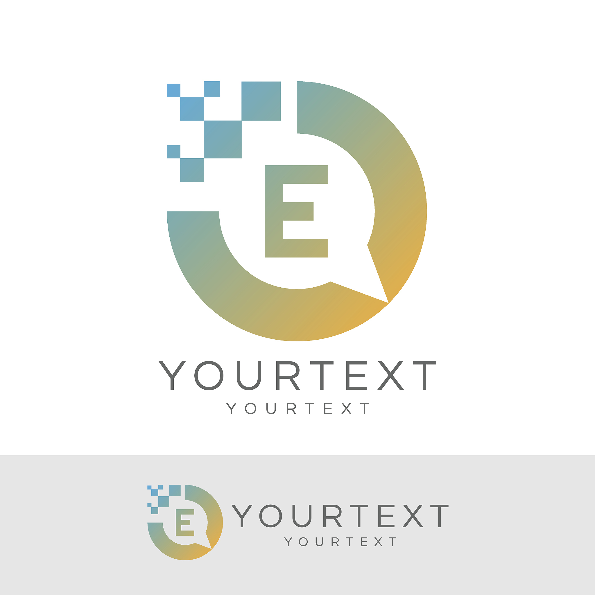 technology initial letter e icon design