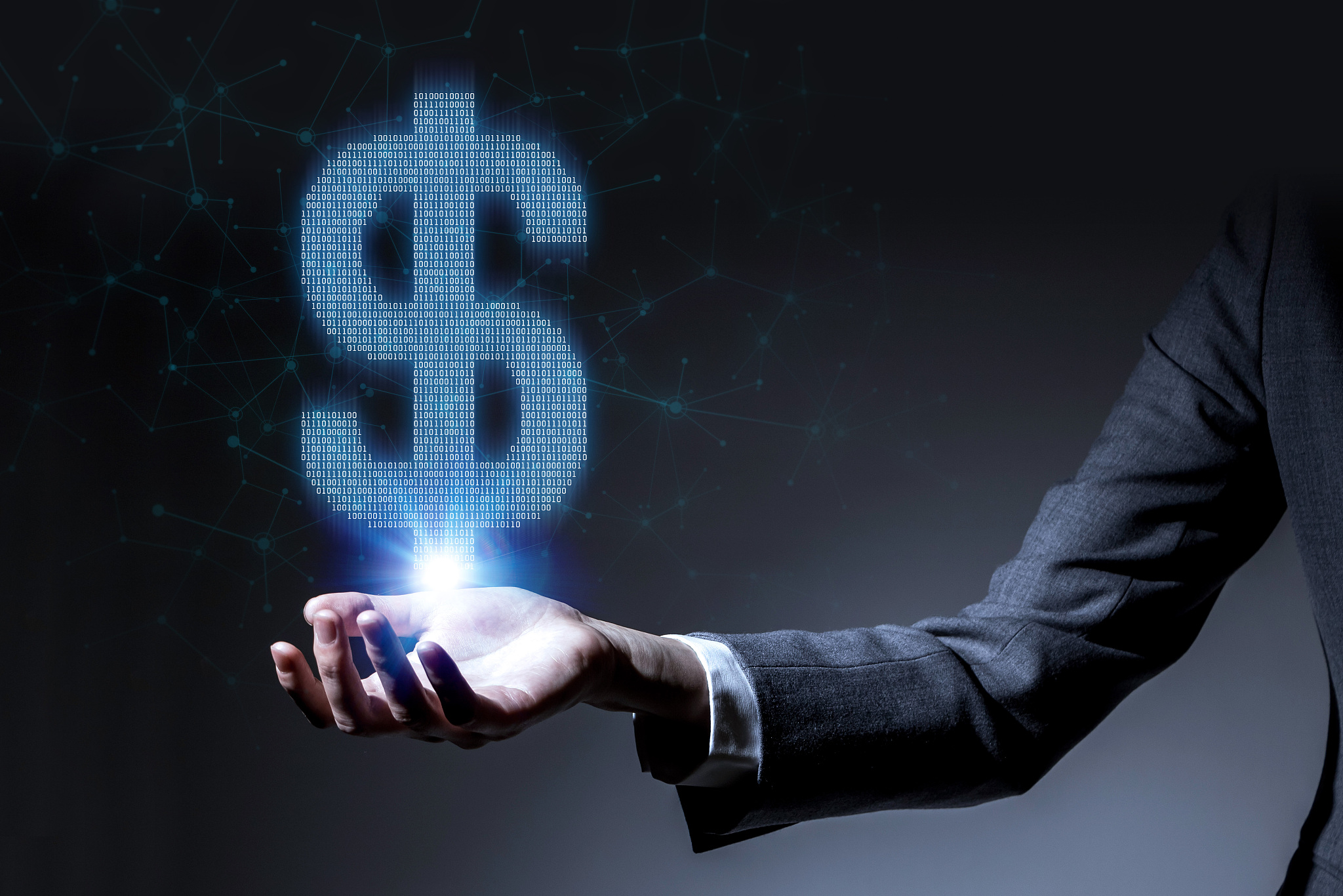 fintech, financial technology concept, dollar sign made with dig