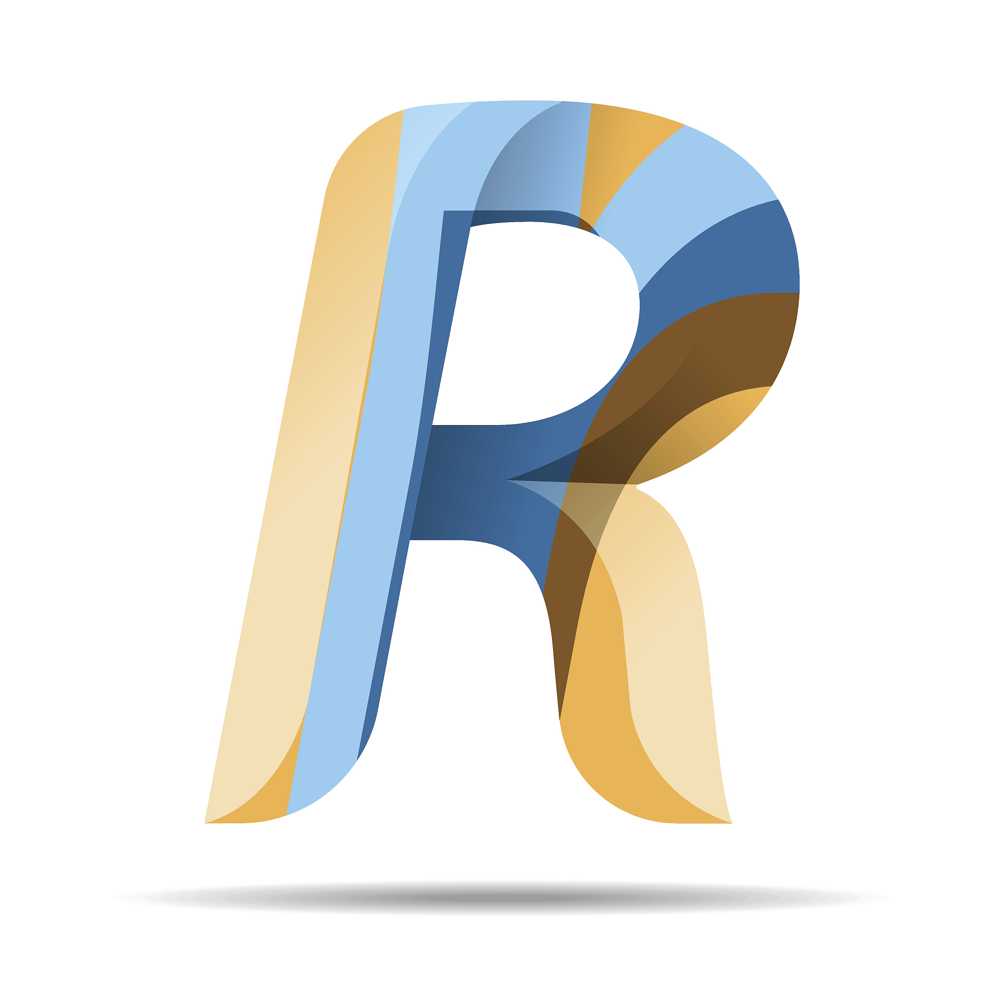 r letter colorful modern alphabet icon.