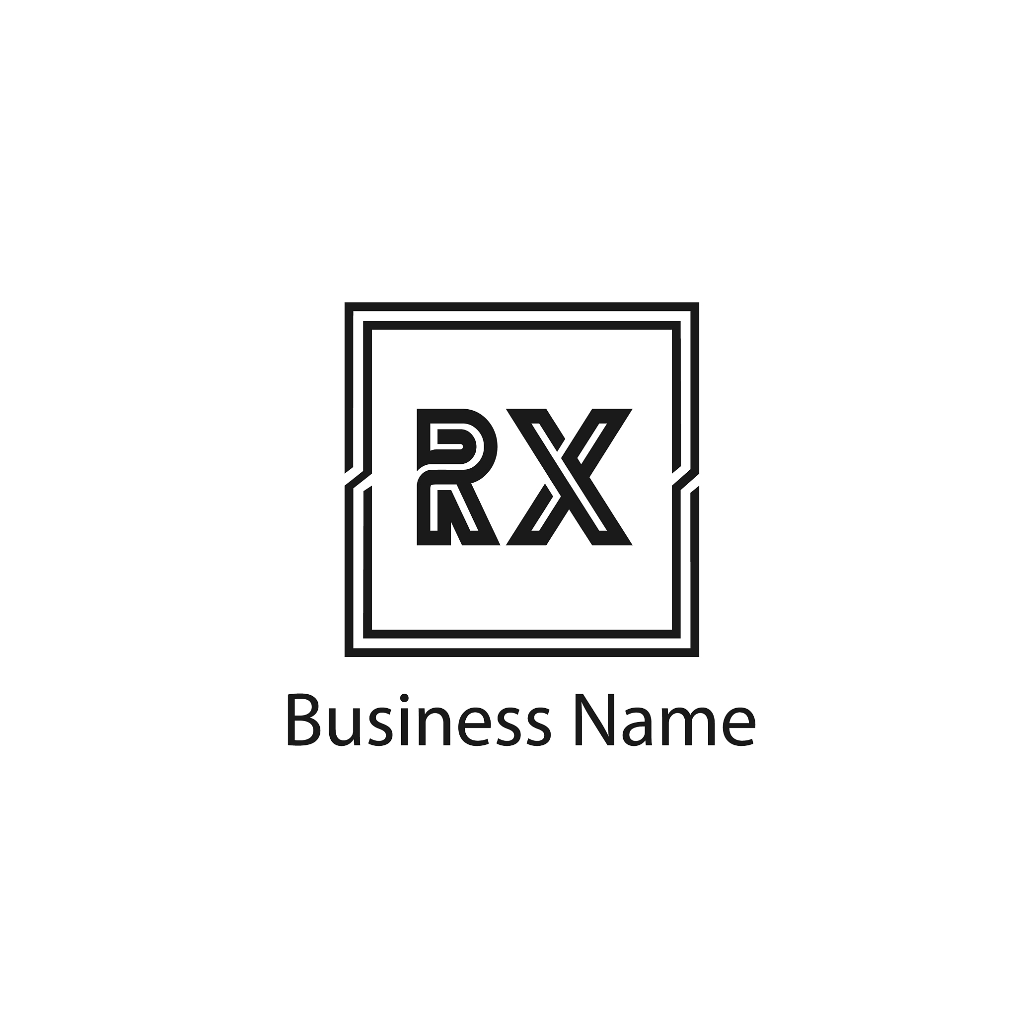 initial letter rx logo template design