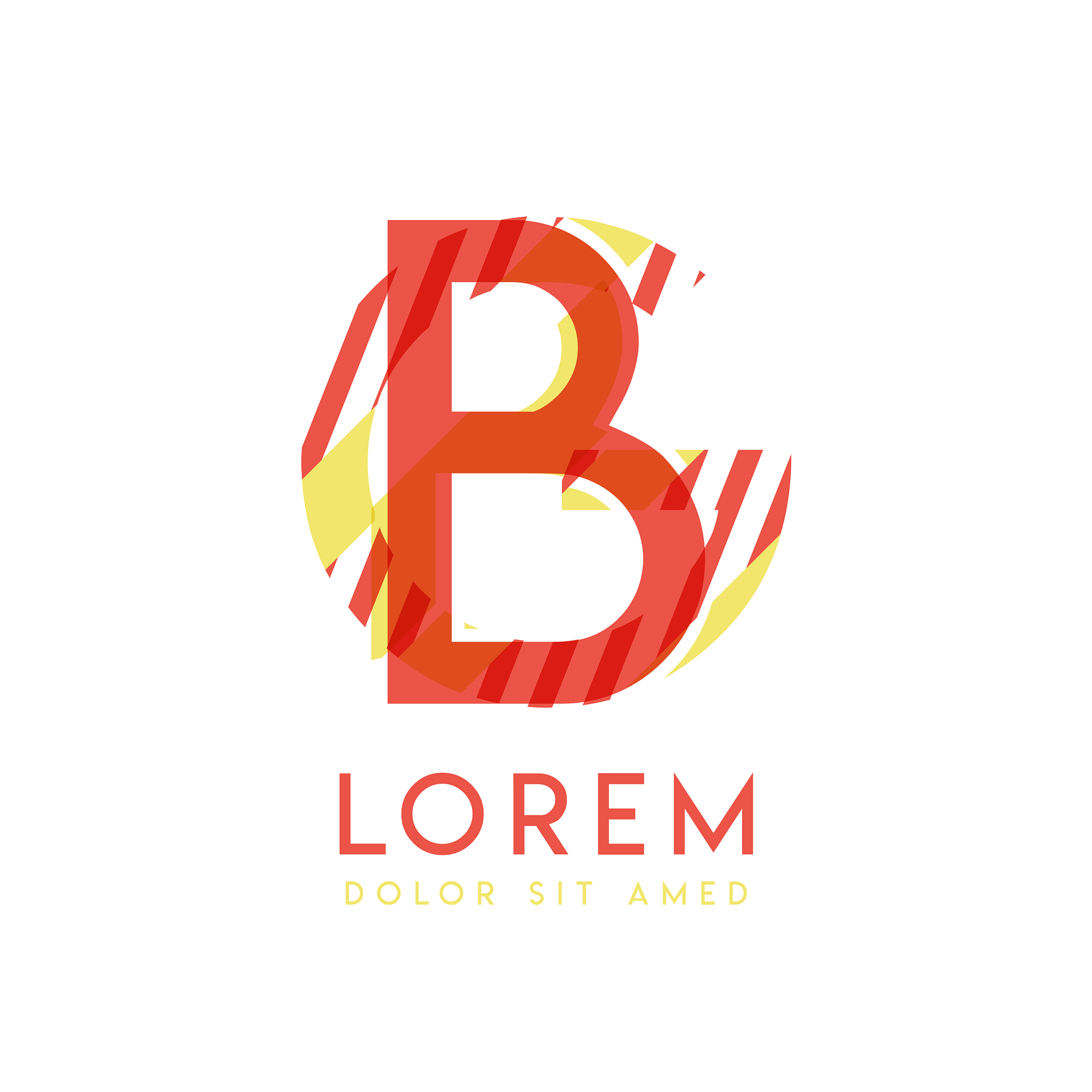 gb colorful logo design with pink orange and gray