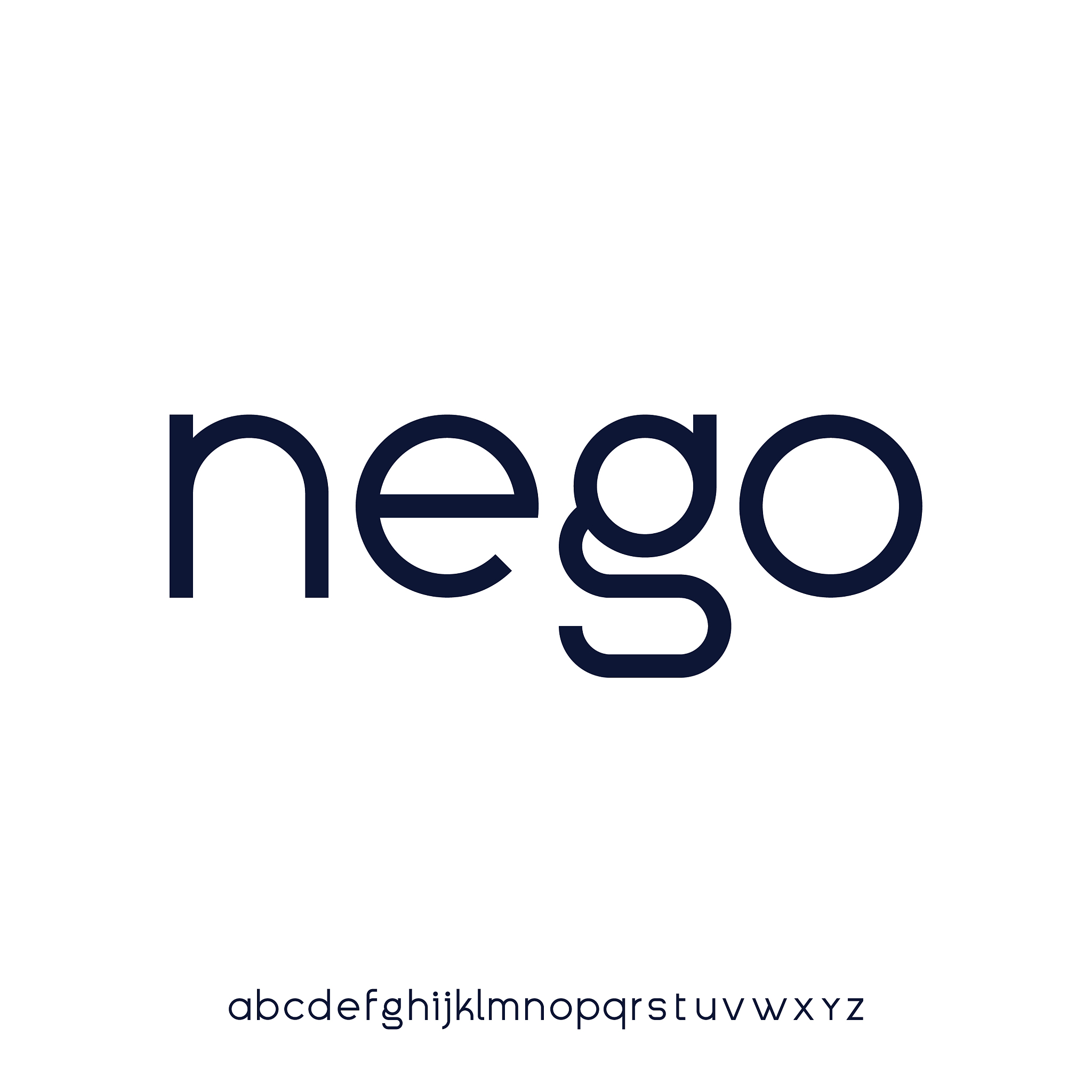 nego modern geometric lowercase typeface alphabet