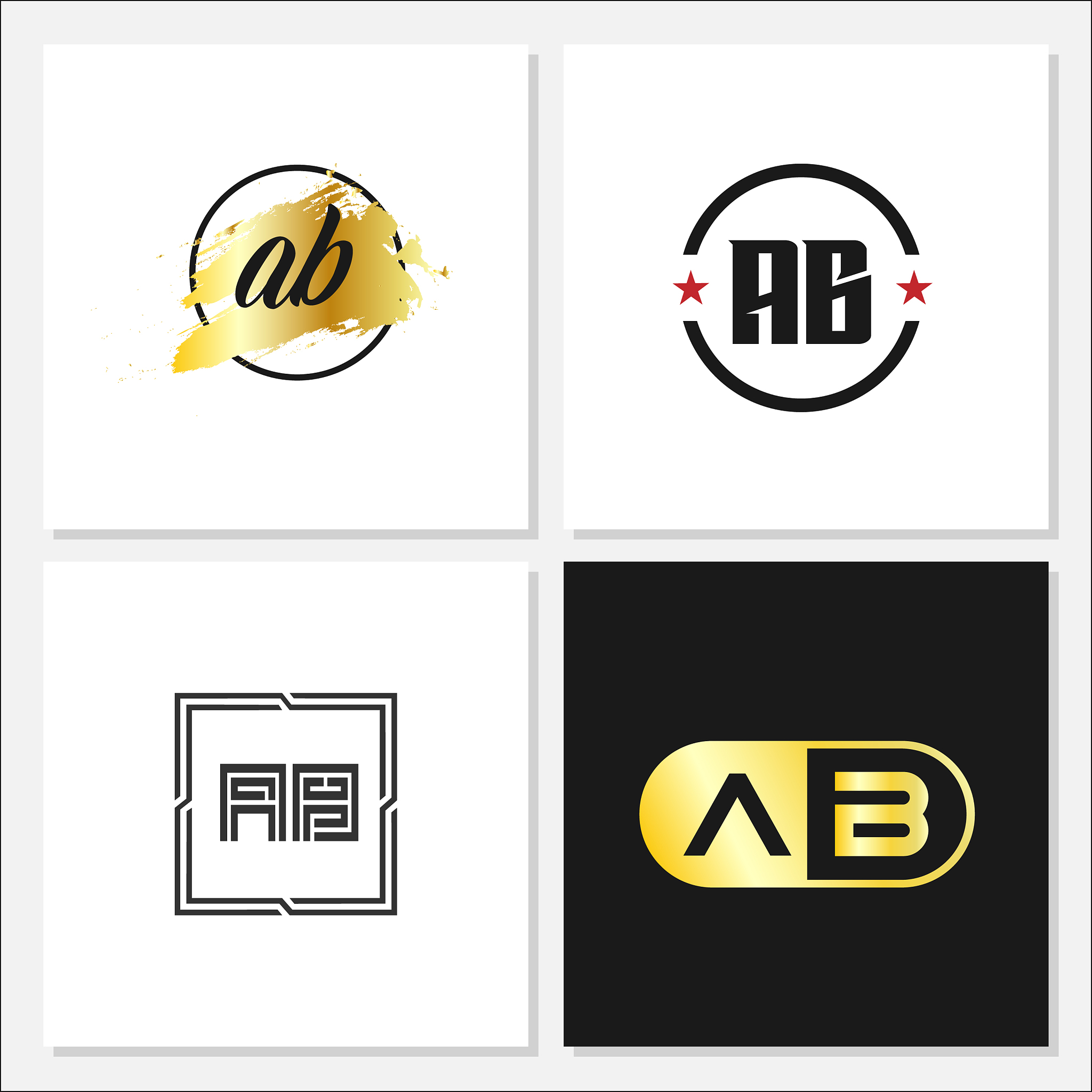 initial letter ab logo template design