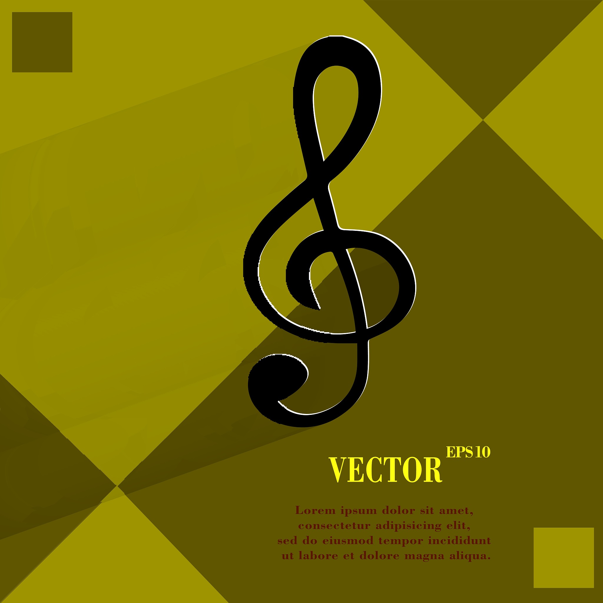 music elements notes web icon  on a flat geometric abstract back