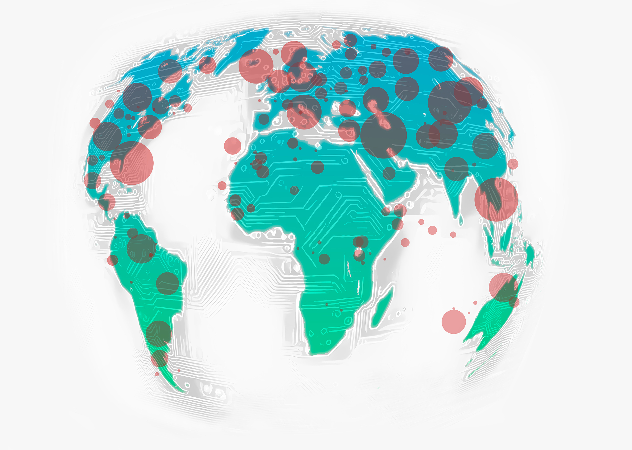 location based data infographics on globe map with bubble chart 