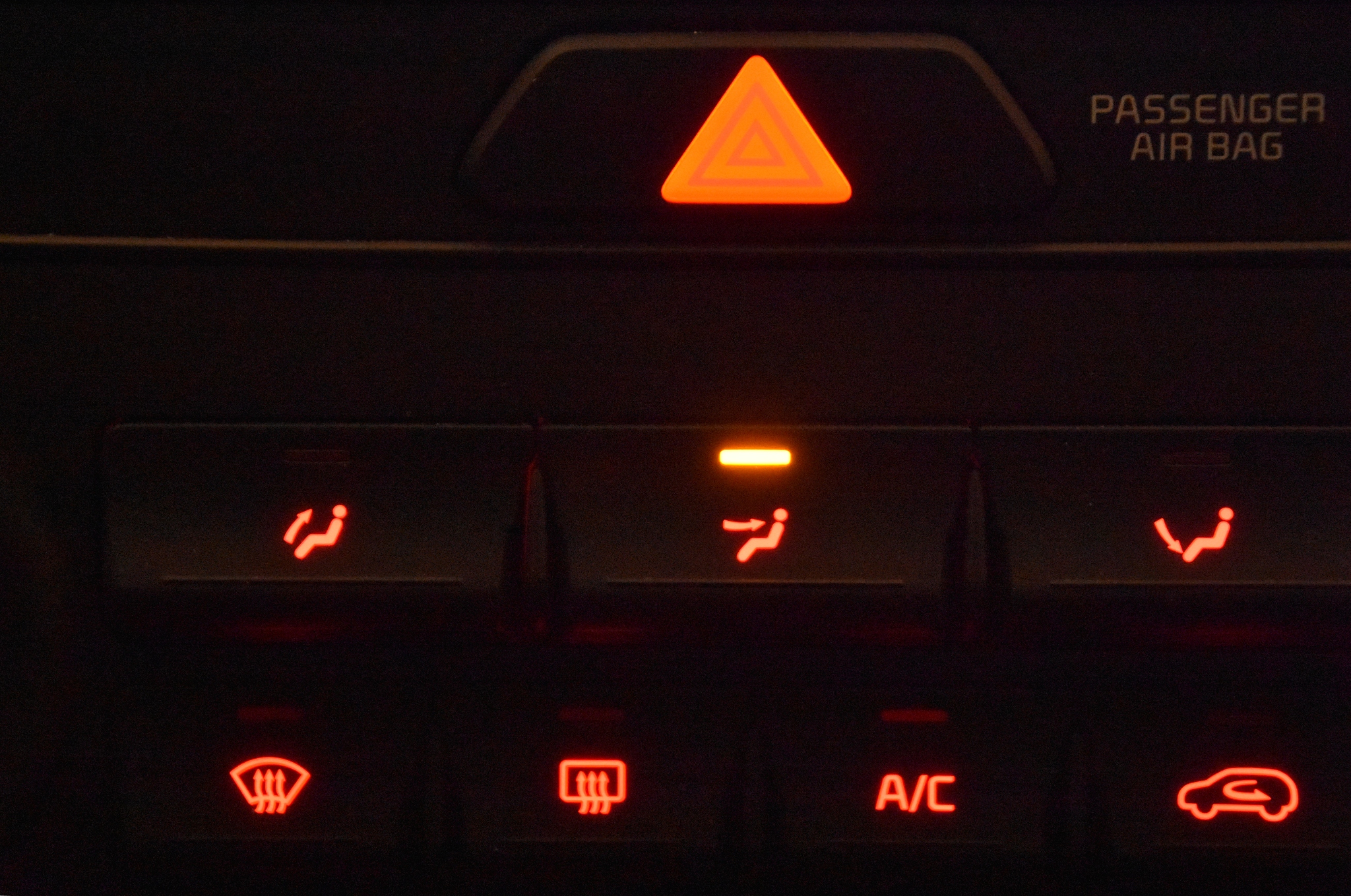 car interior at night