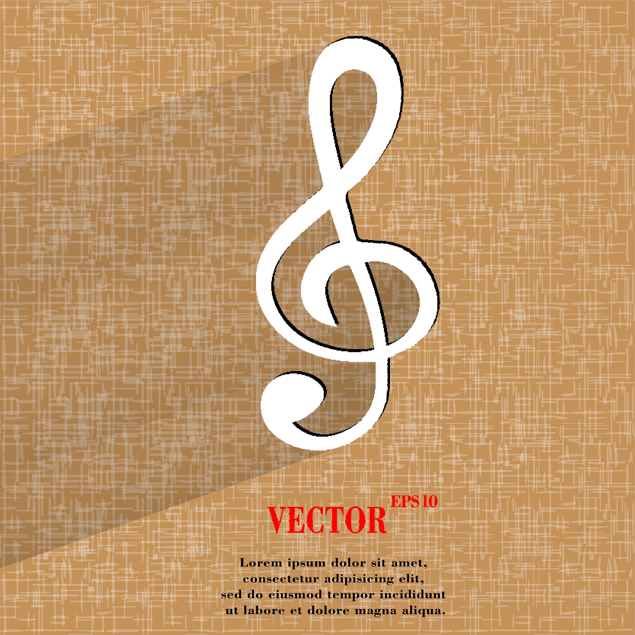 music elements notes web icon  on a flat geometric abstract back