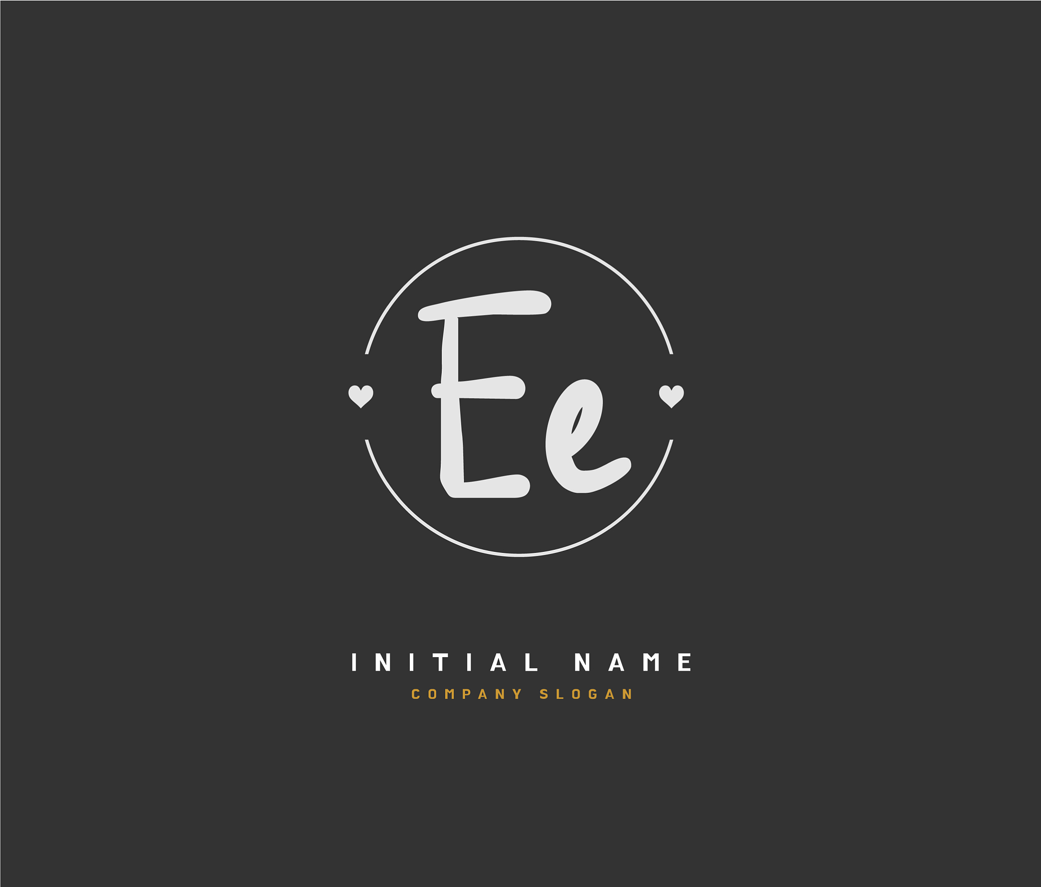 e e ee beauty initial logo handwriting logo of