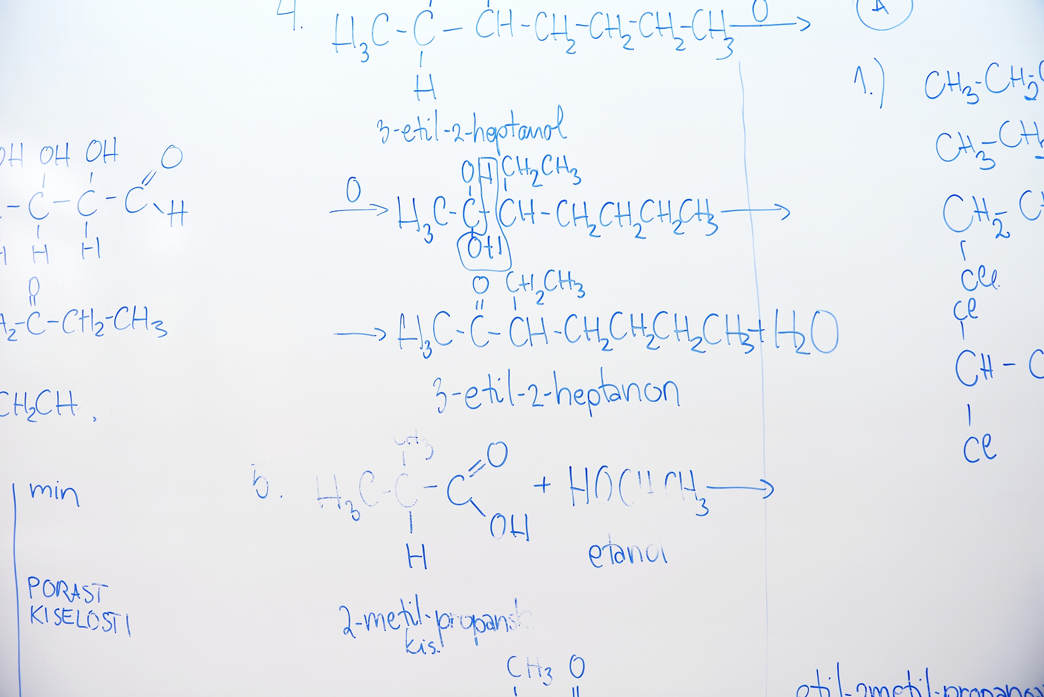 abstract science and  chemical molecule structure on white board