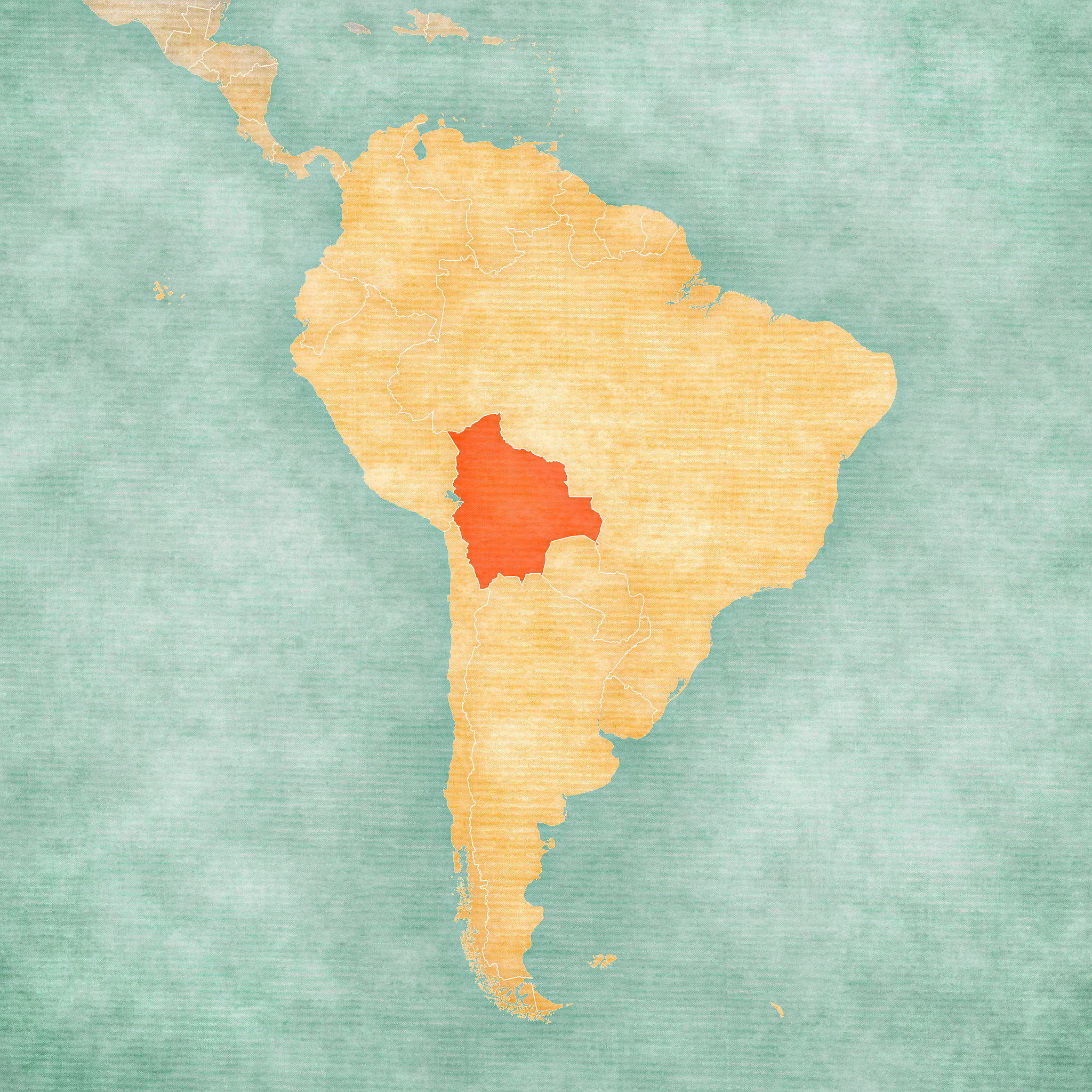 map of south america - bolivia