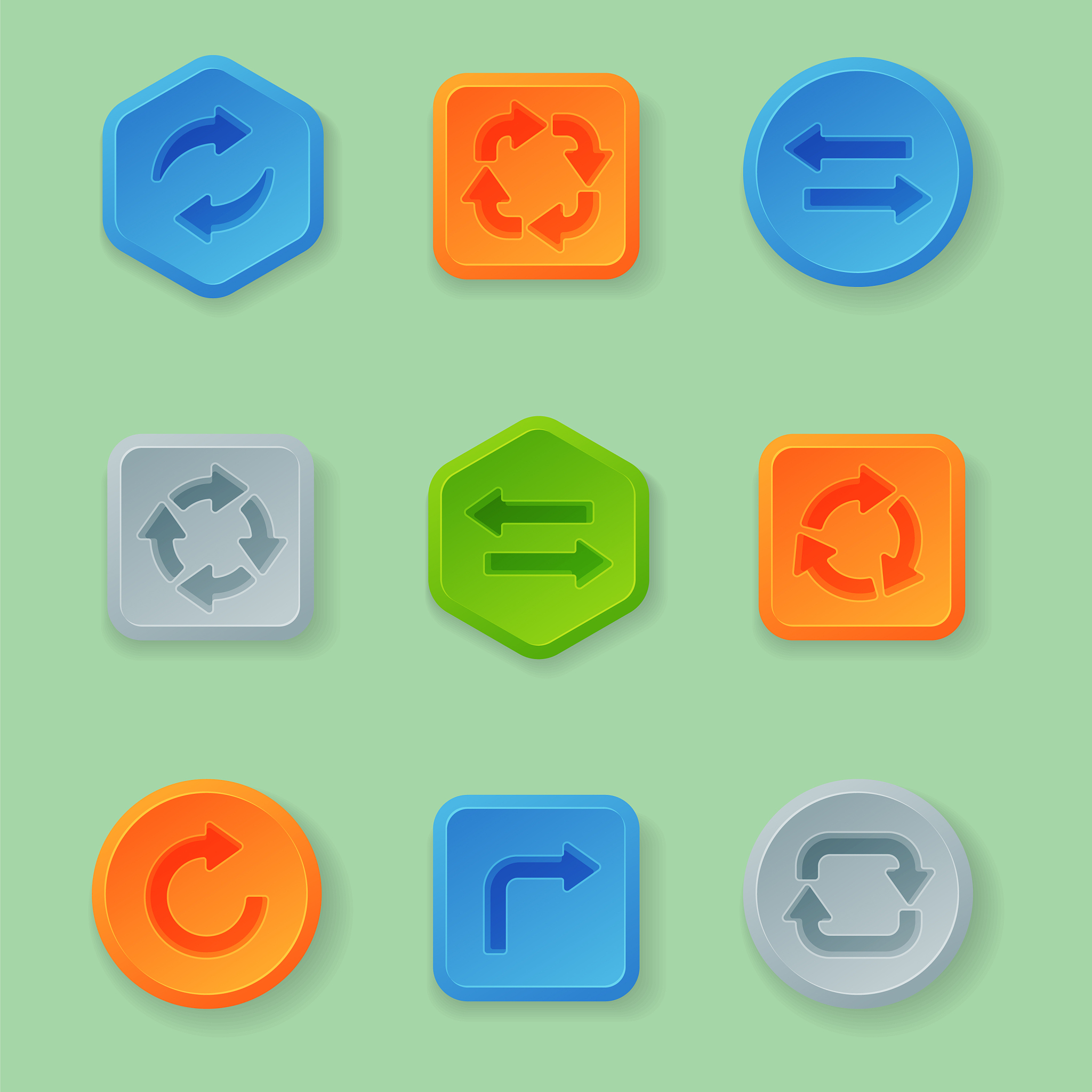 colorful website turn buttons design