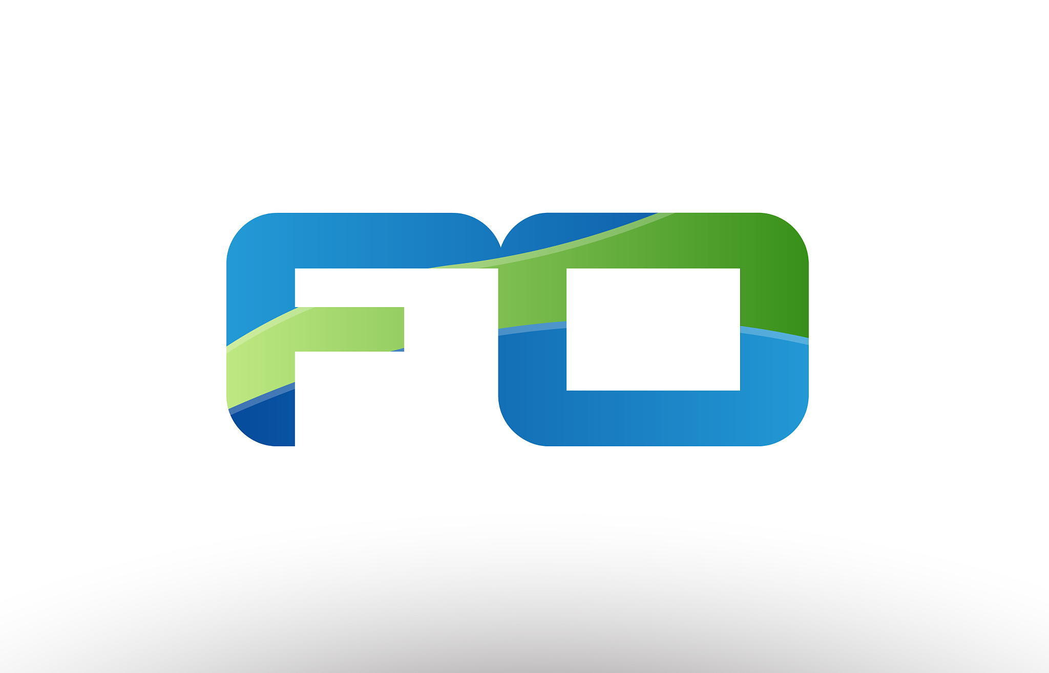 blue green fo f o alphabet letter logo