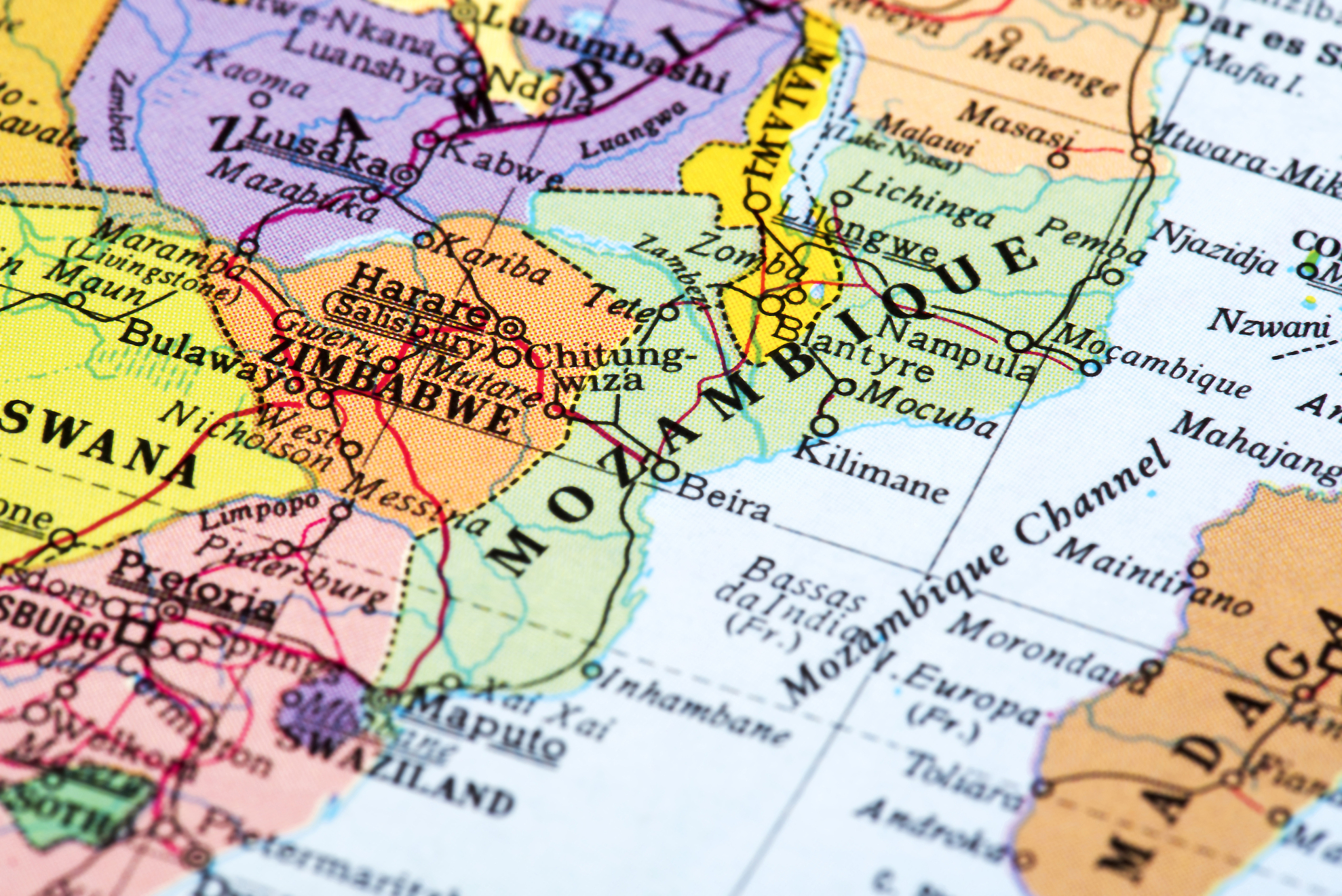 map of mozambique