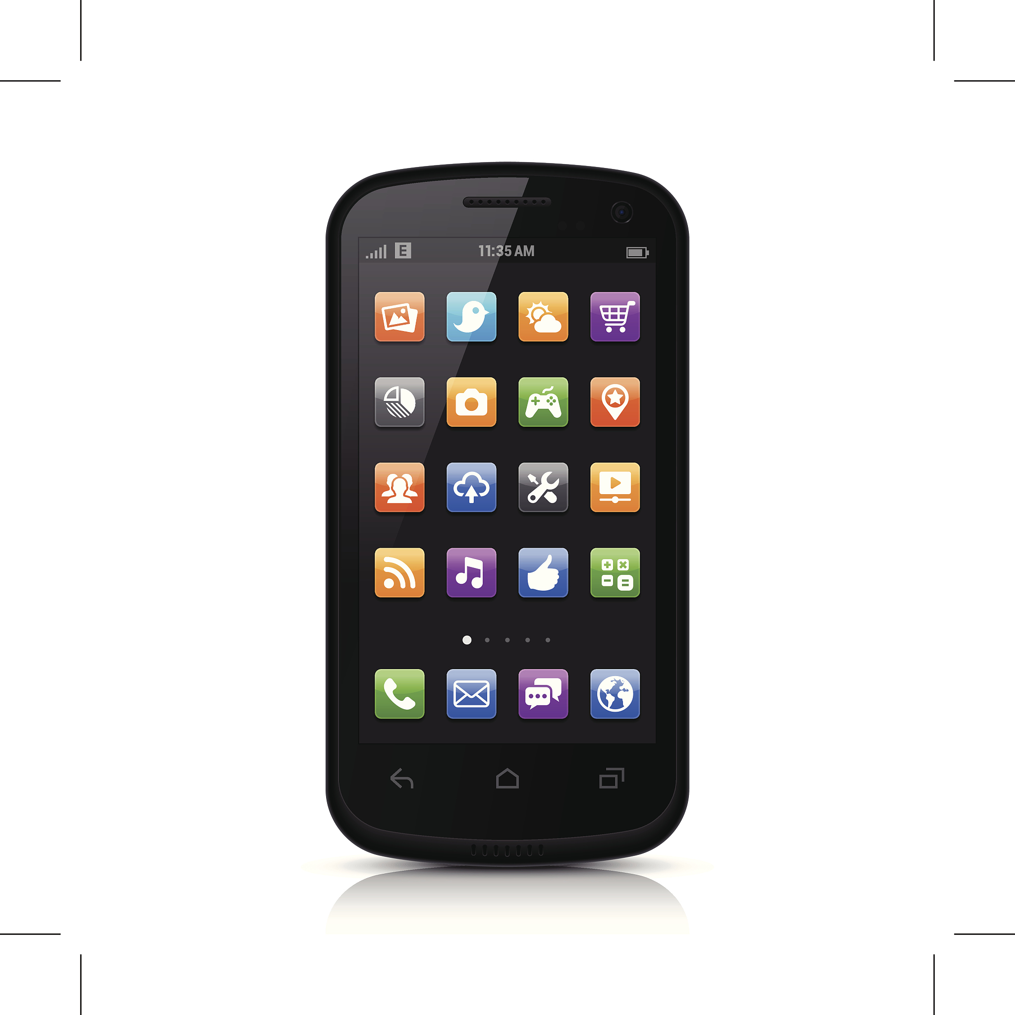 smartphone with app icons