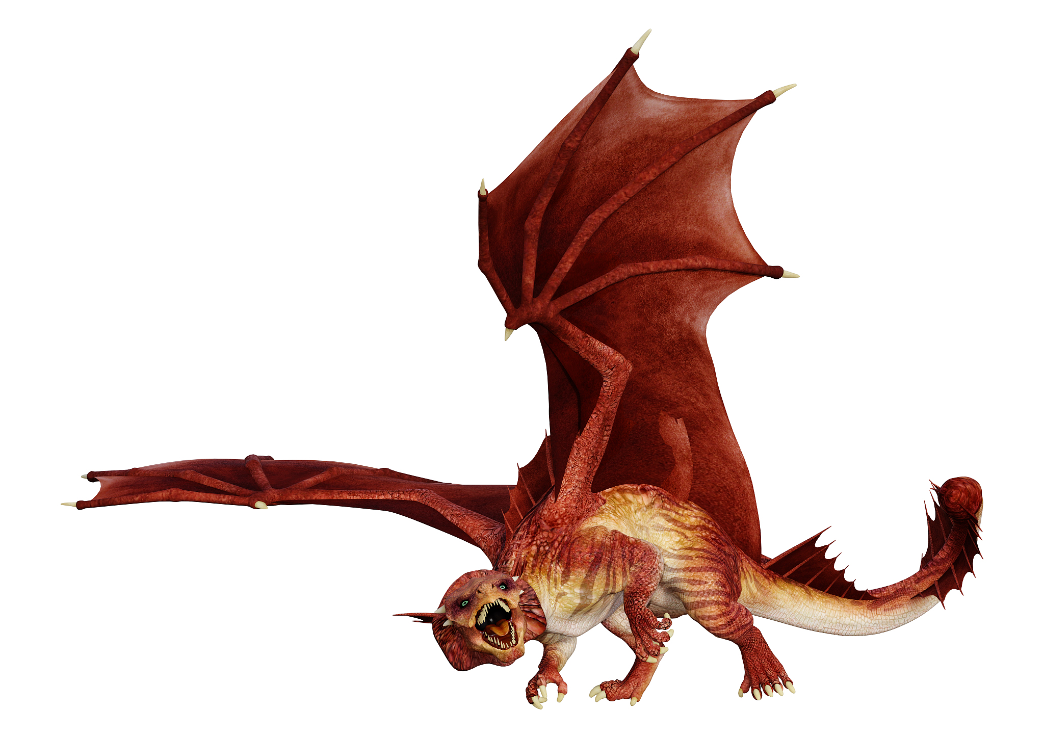 3d illustration fantasy dragon on white