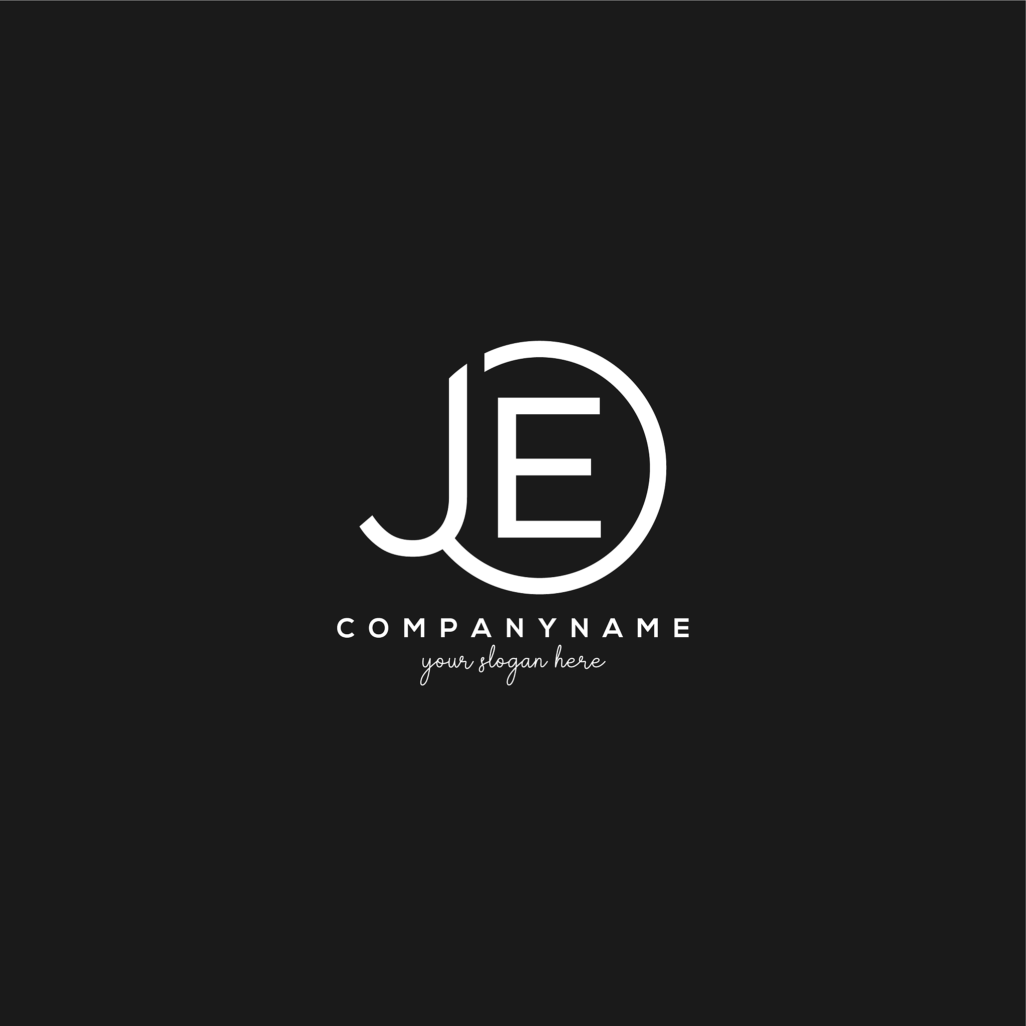 initial je letter logo with circle template