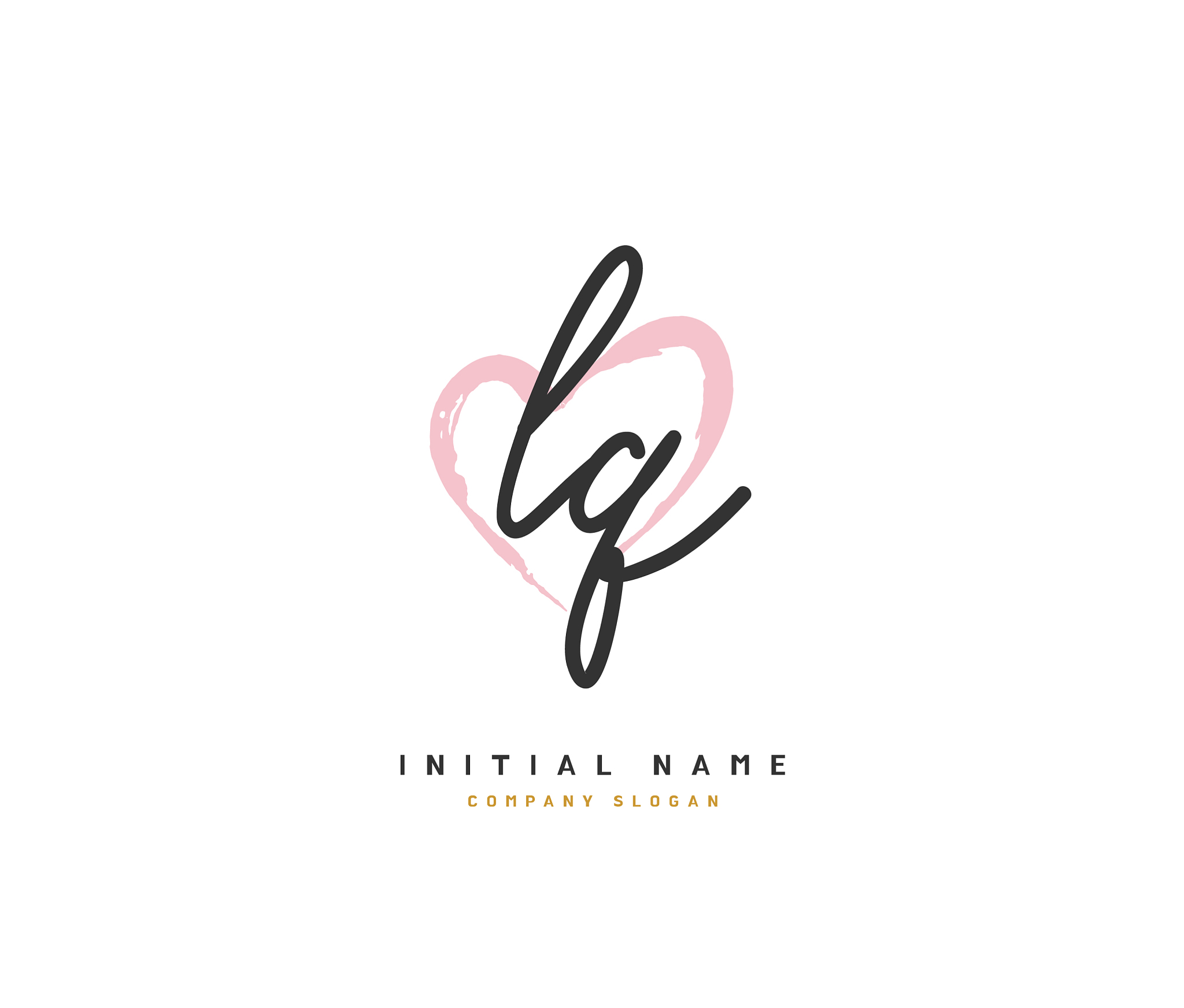 l q lq beauty initial logo handwriting logo of
