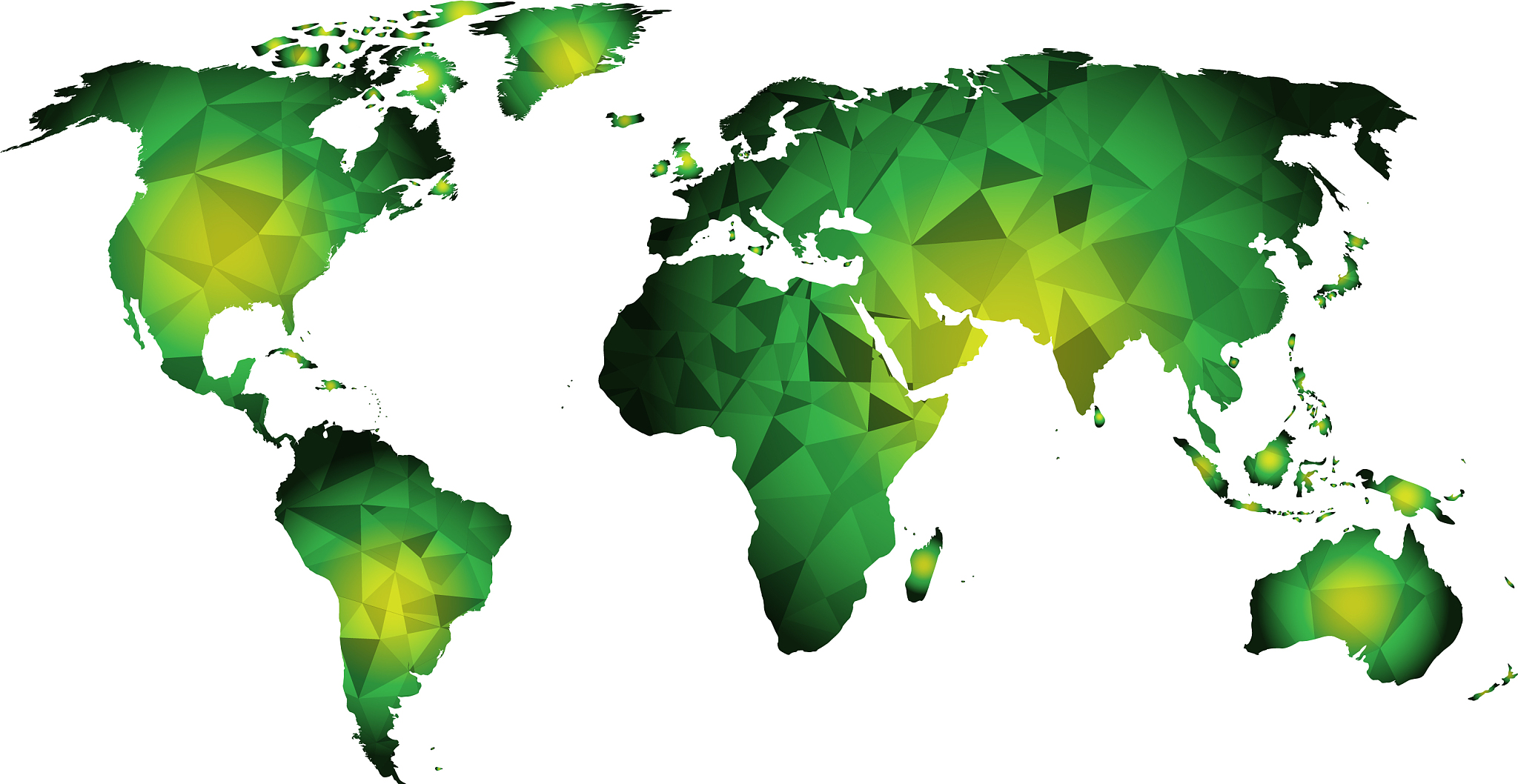 world map triangle geometric shapes