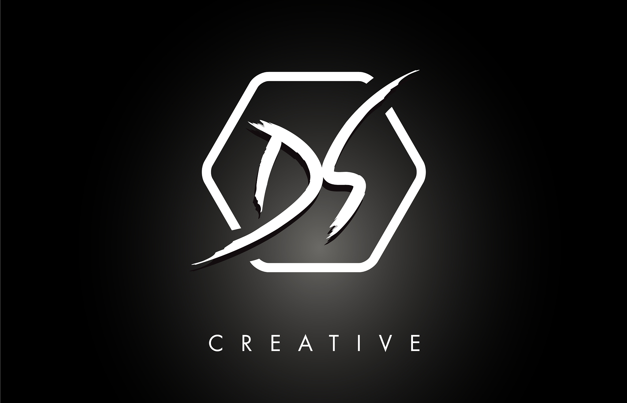 ds d s brushed letter logo design with creative