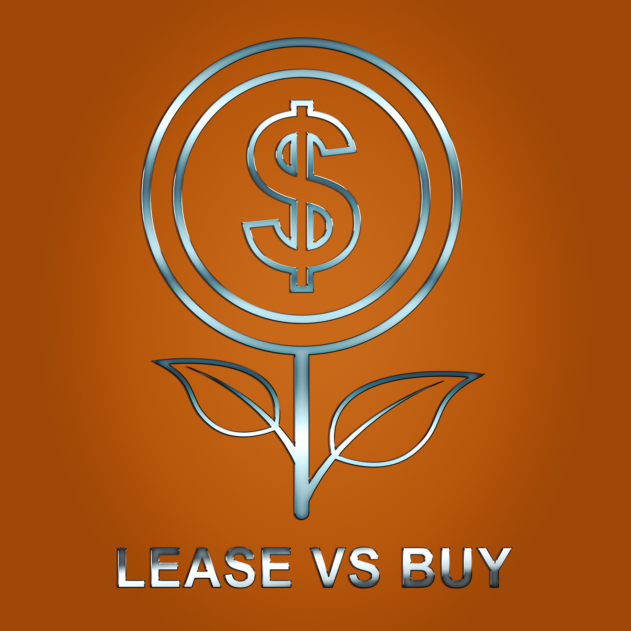lease versus buy icon showing pros and cons of leasing - 3d illu