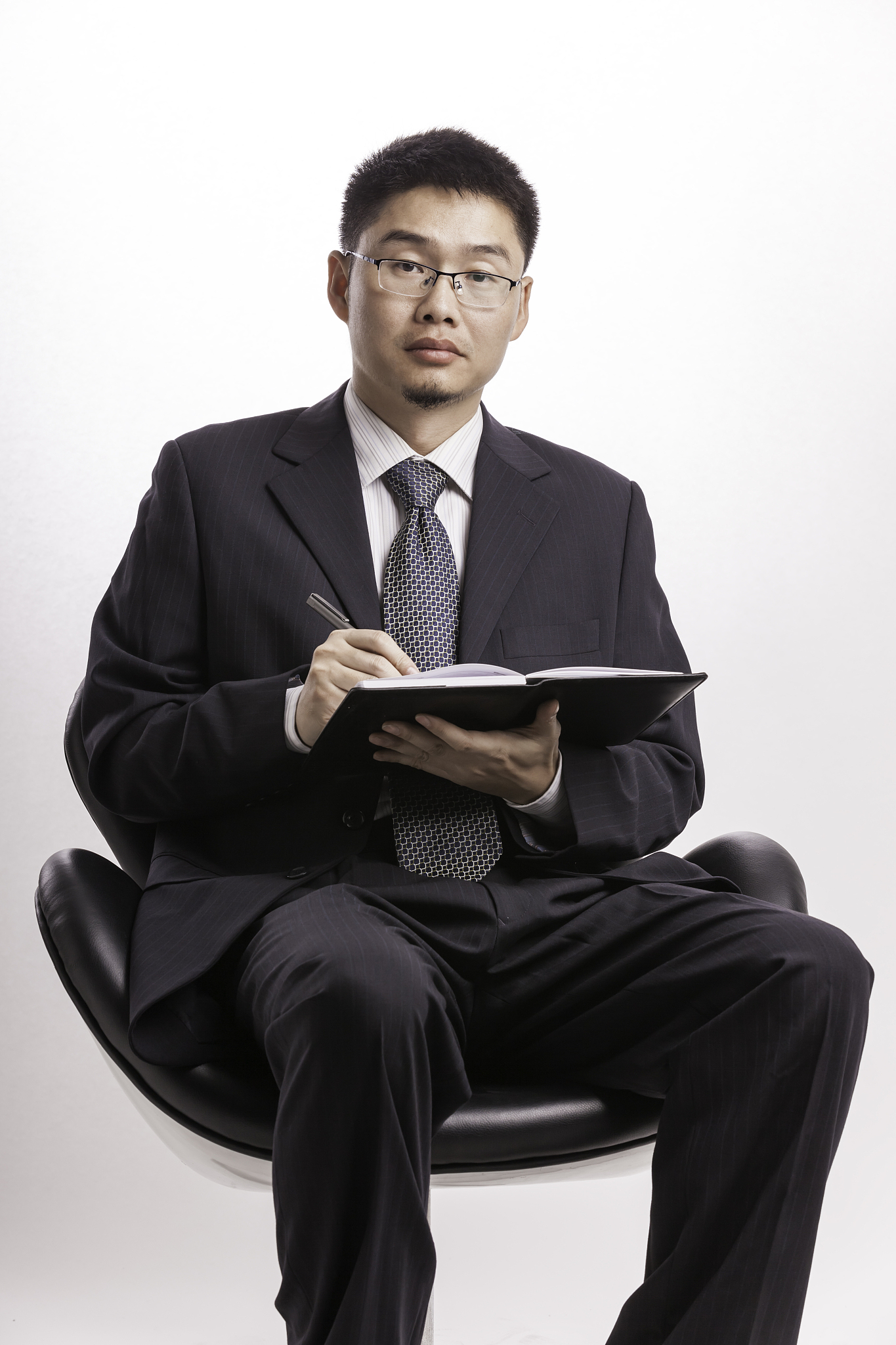 businessman write