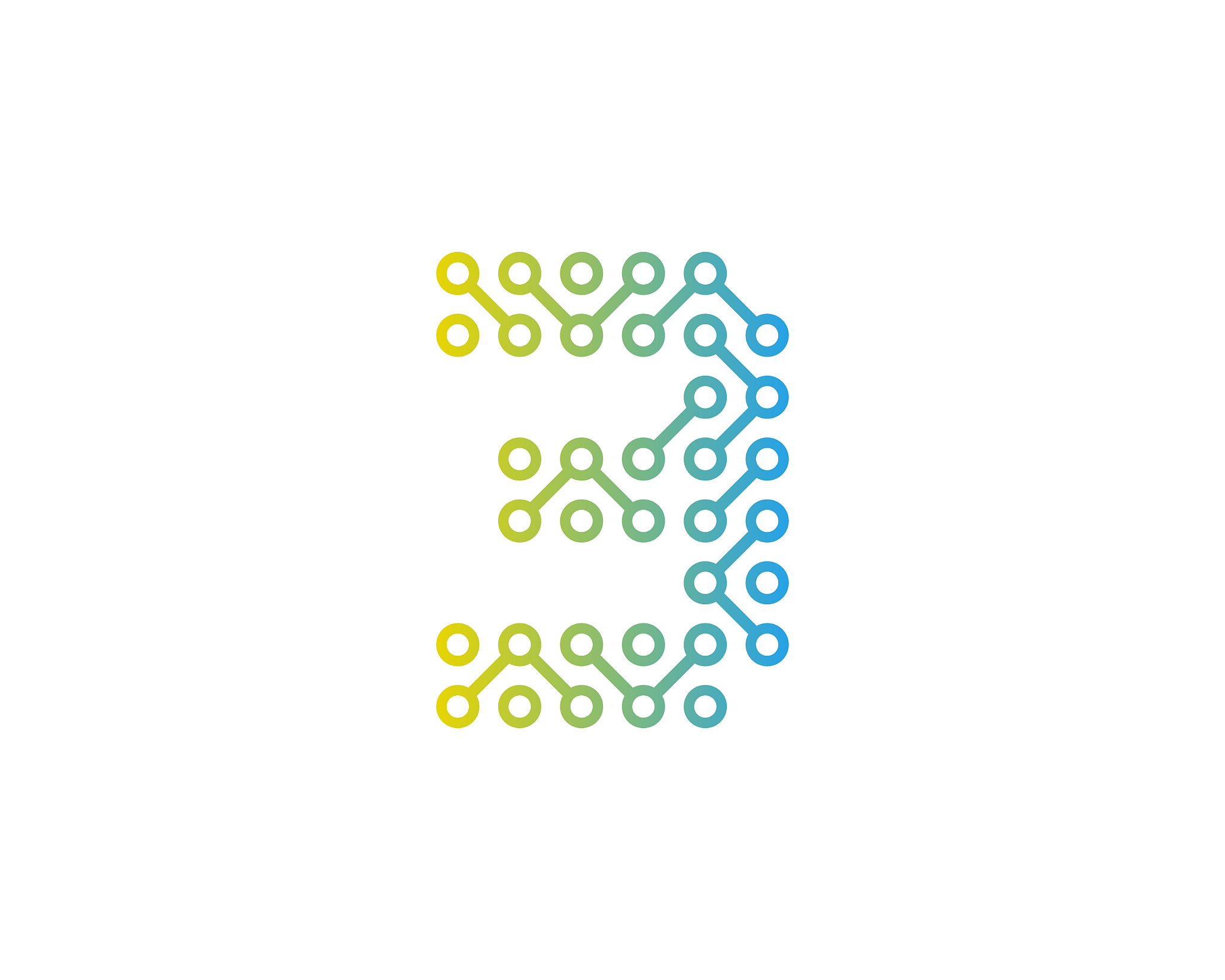 3 circuit technology letter and number logo icon