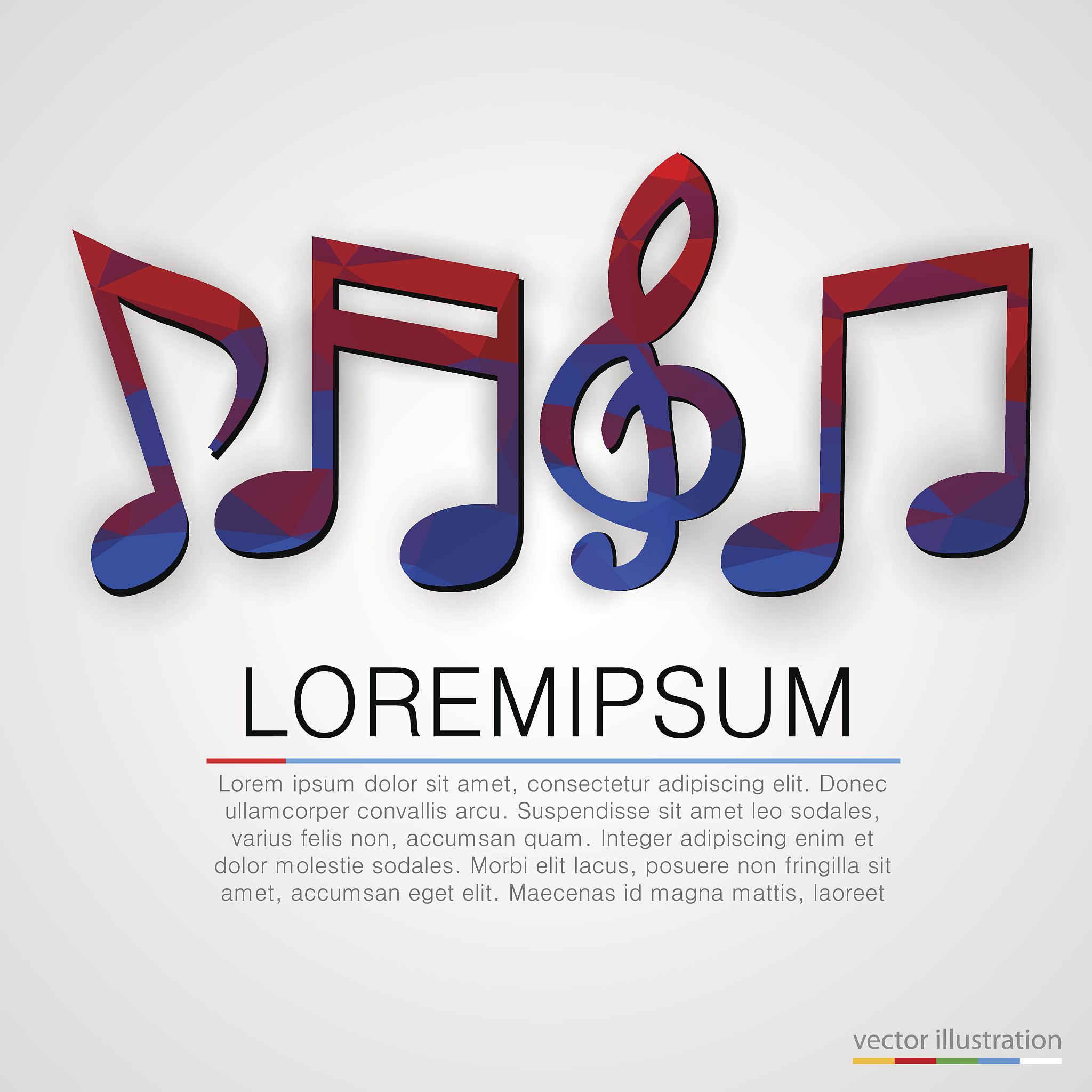 colorful music notes symbols background.