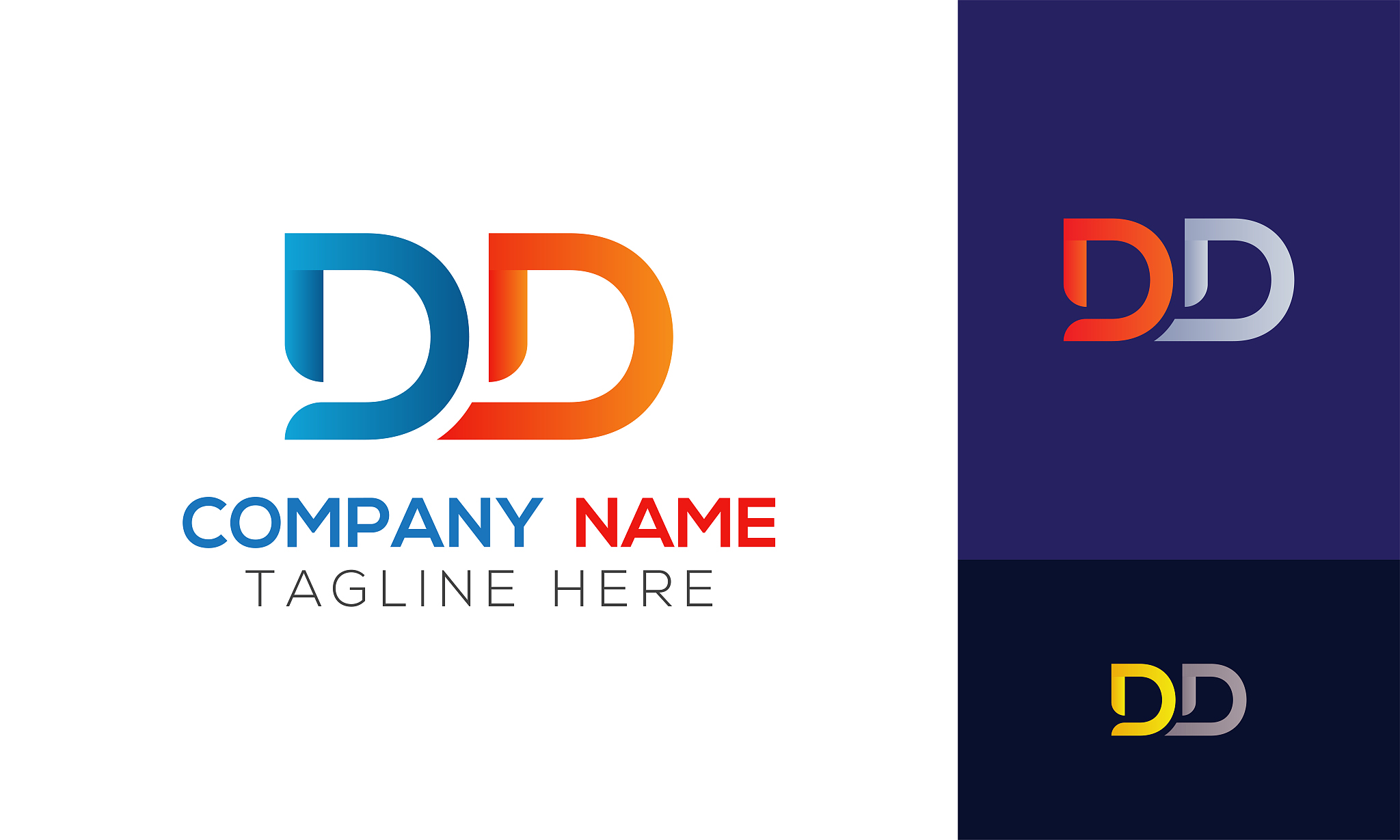 initial dd letter logo with creative modern business typography 