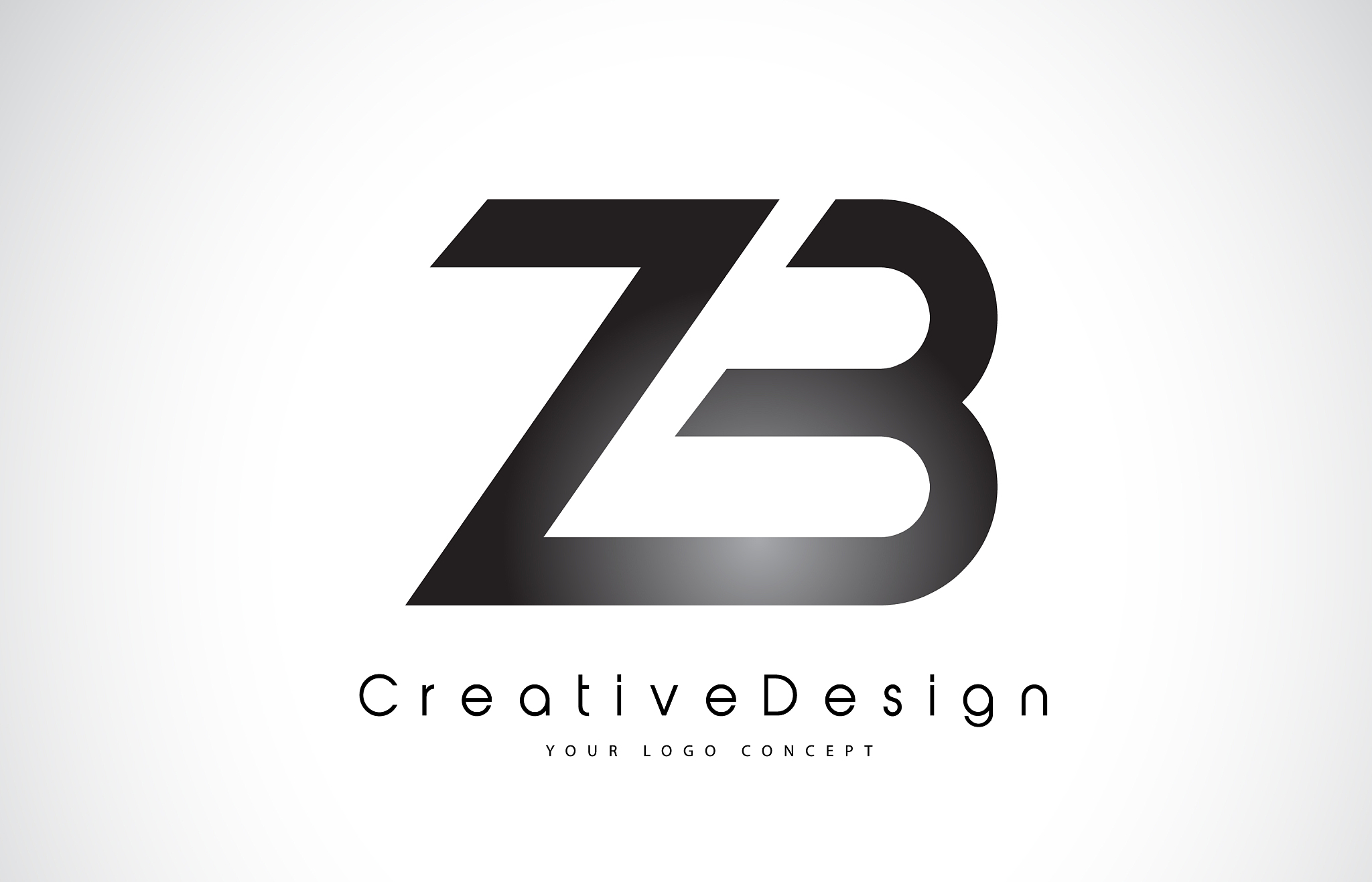 zb z b letter logo design creative icon modern