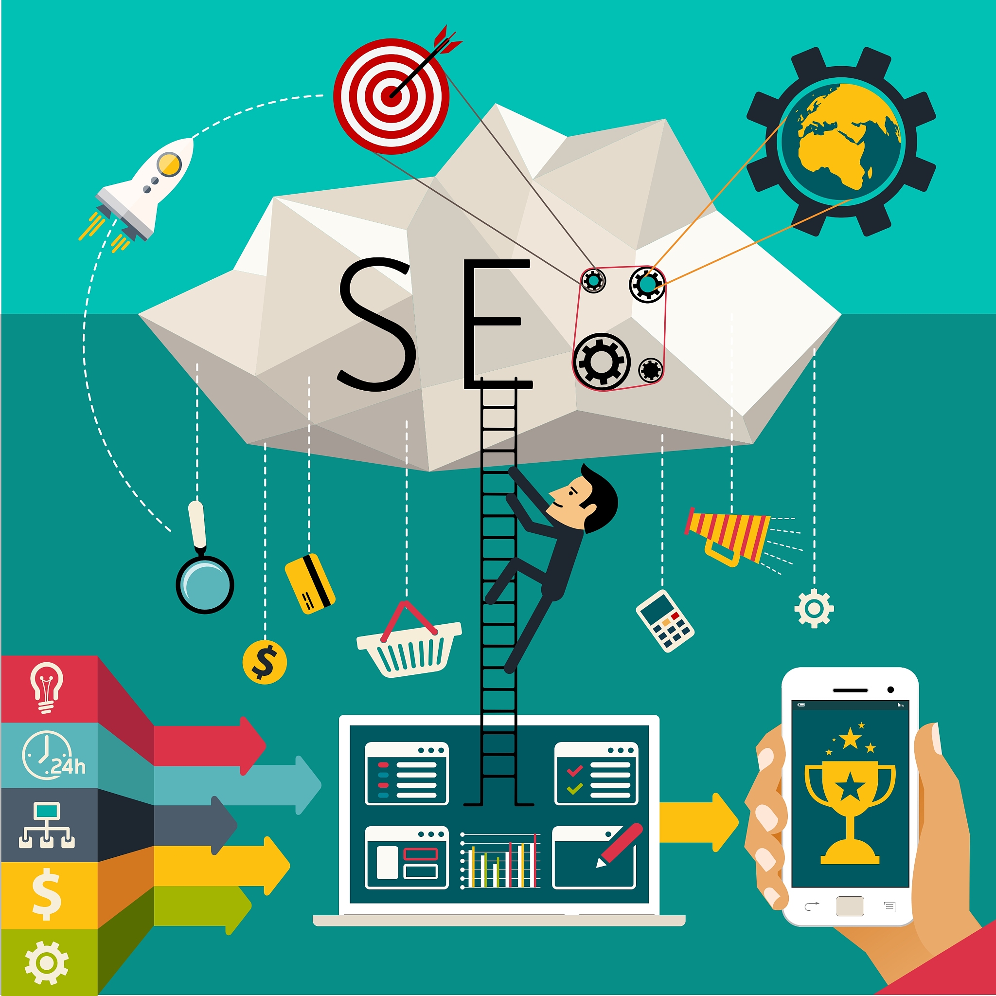 seo flat design concept
